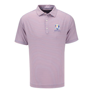 FootJoy 2027 Ryder Cup Smooth Stripe Polo in White, Nantucket, and Riviera Blue - Front