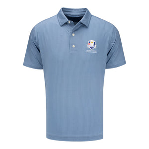 FootJoy 2027 Ryder Cup Tee Time Print Polo in Navy and Light Blue - Front