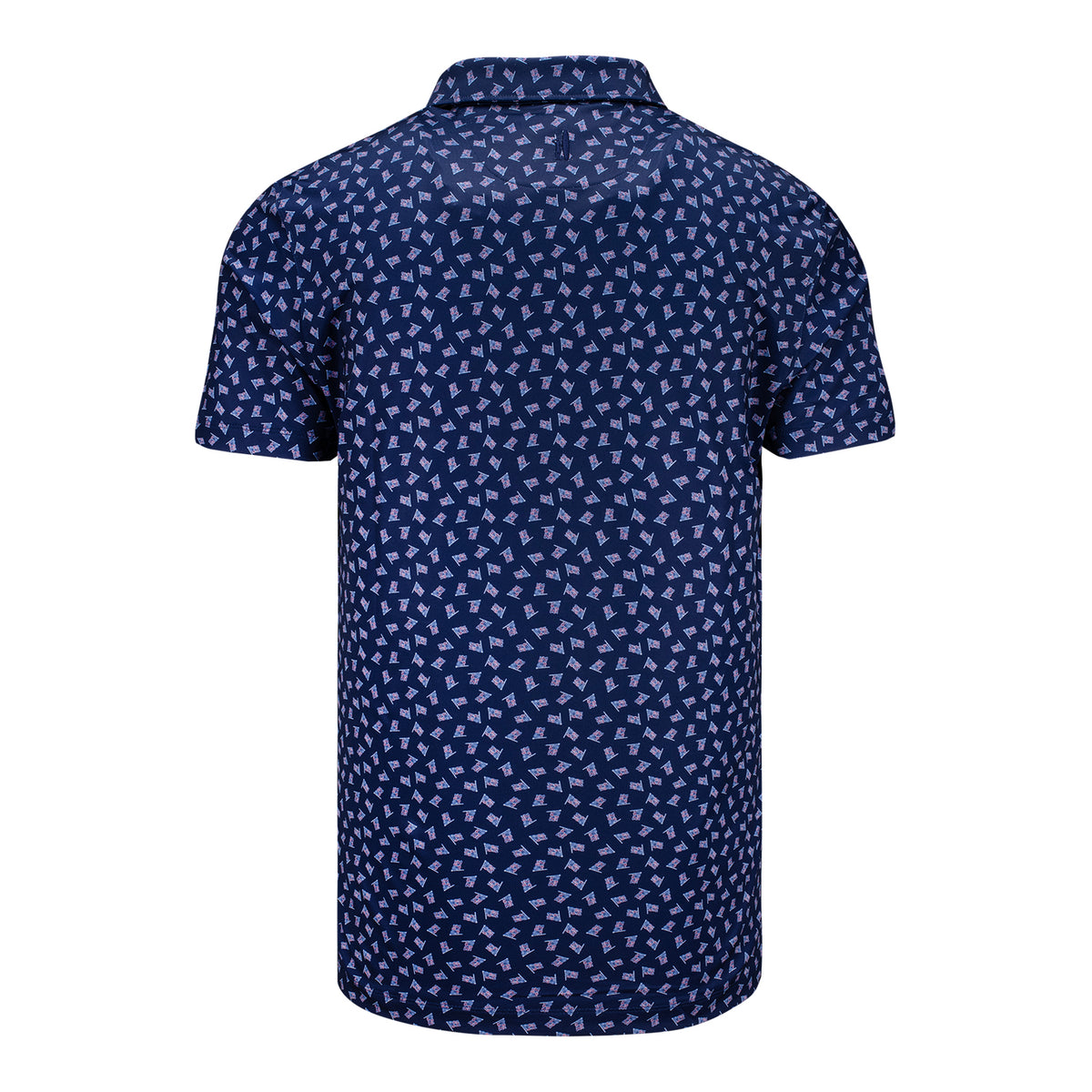 Johnnie-O 2027 Ryder Cup USA Flag Performance Jersey Polo in Navy - Back