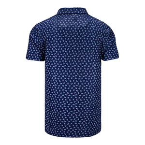 Johnnie-O 2027 Ryder Cup USA Flag Performance Jersey Polo in Navy - Back