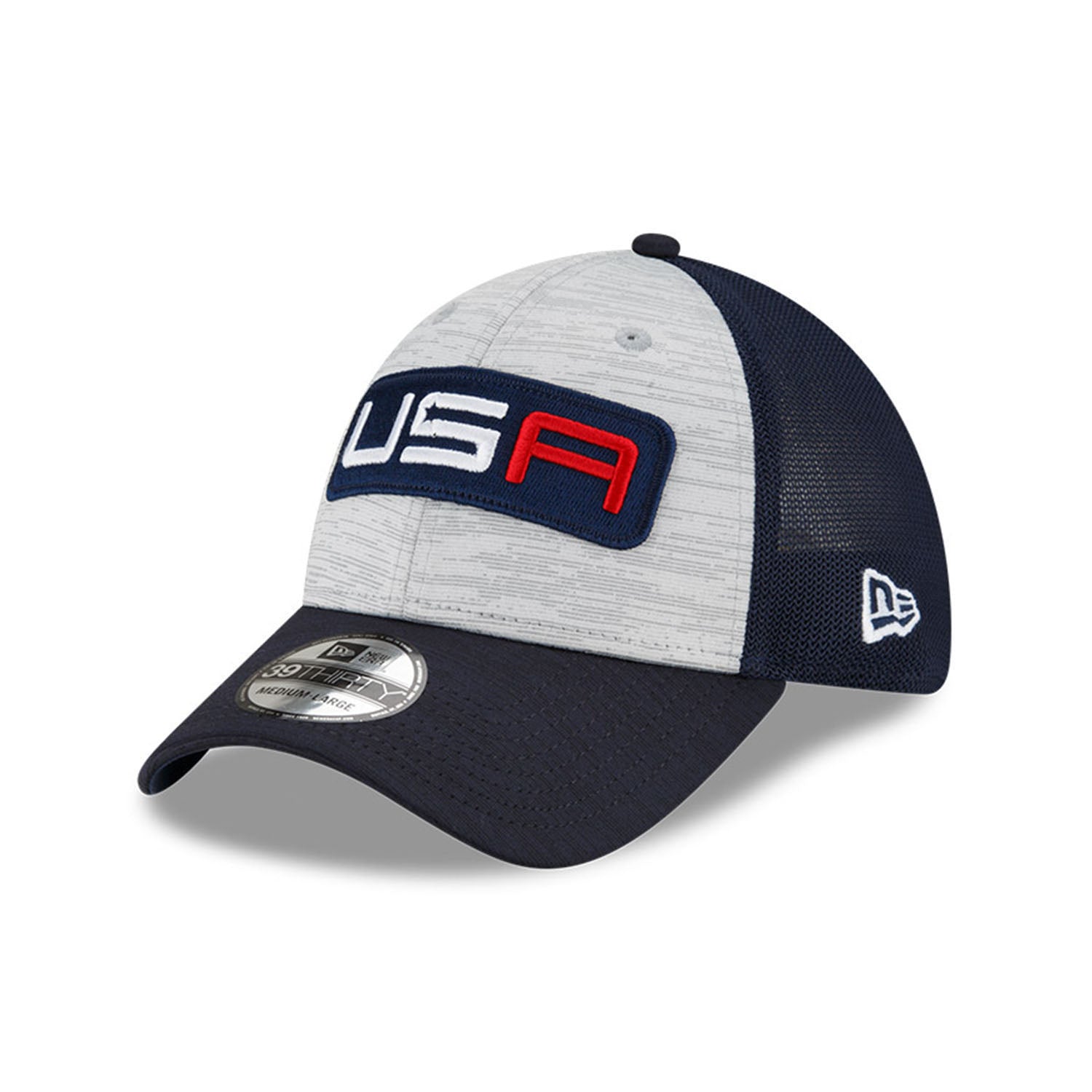 New Era 2023 Ryder Cup Friday 39Thirty Hat in Grey Blue- Front View