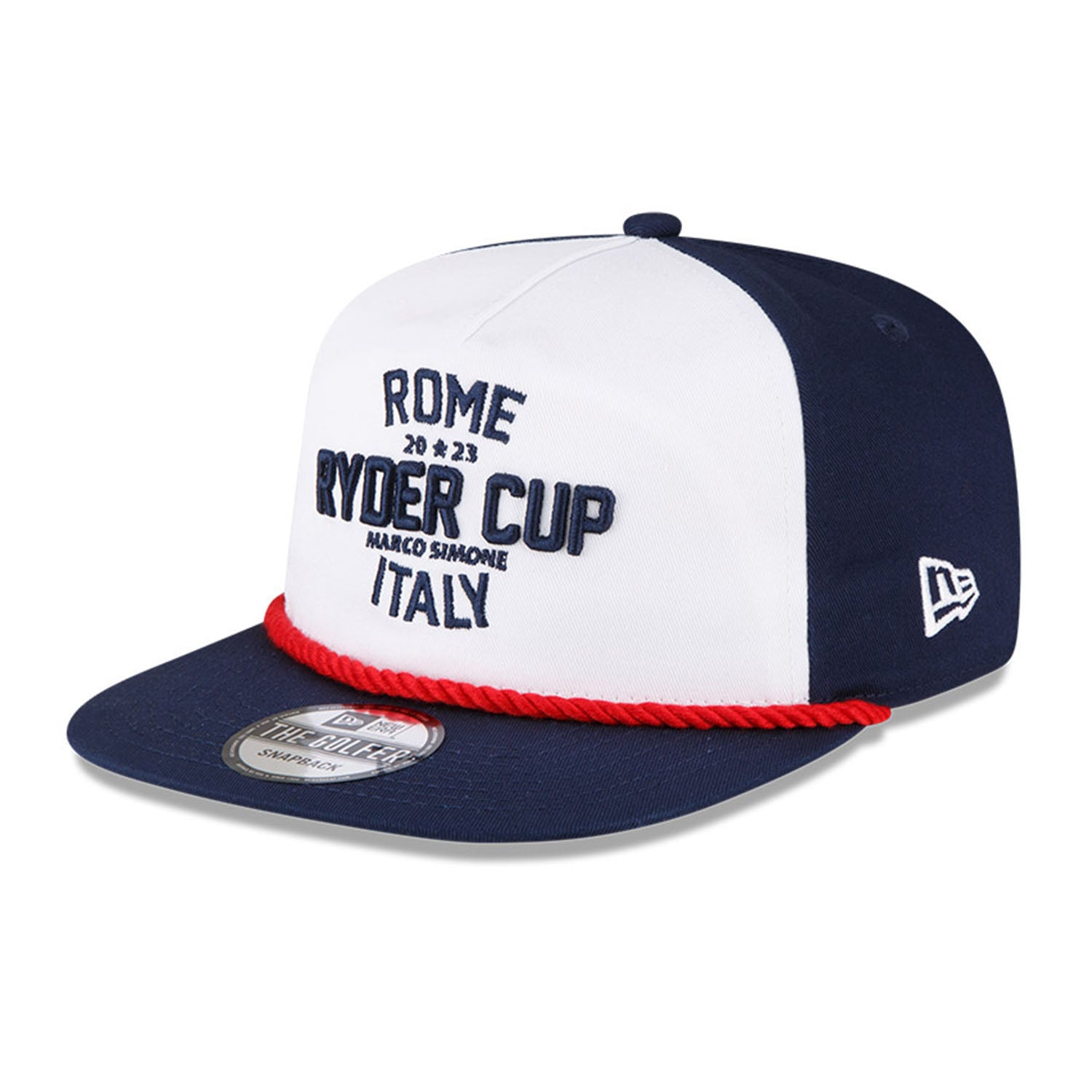 New Era 2023 Ryder Cup Golfer Hat with Woven Patch in Navy- Front View