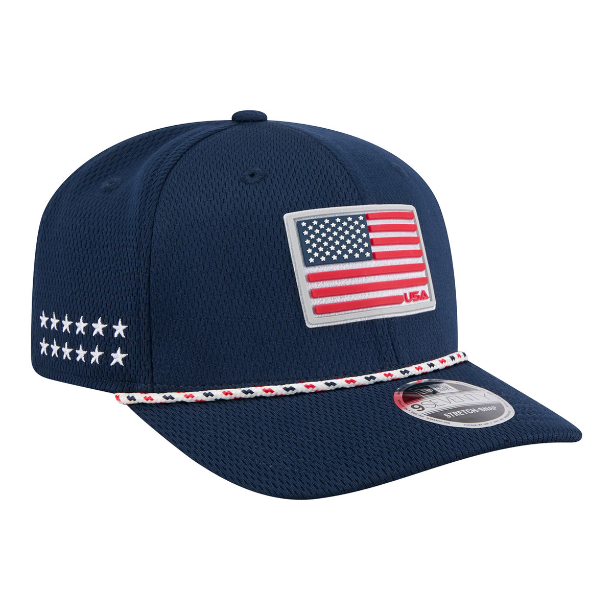 New Era 2025 Ryder Cup Team 9Seventy Stretch Snap in Navy - Angled Front Right View