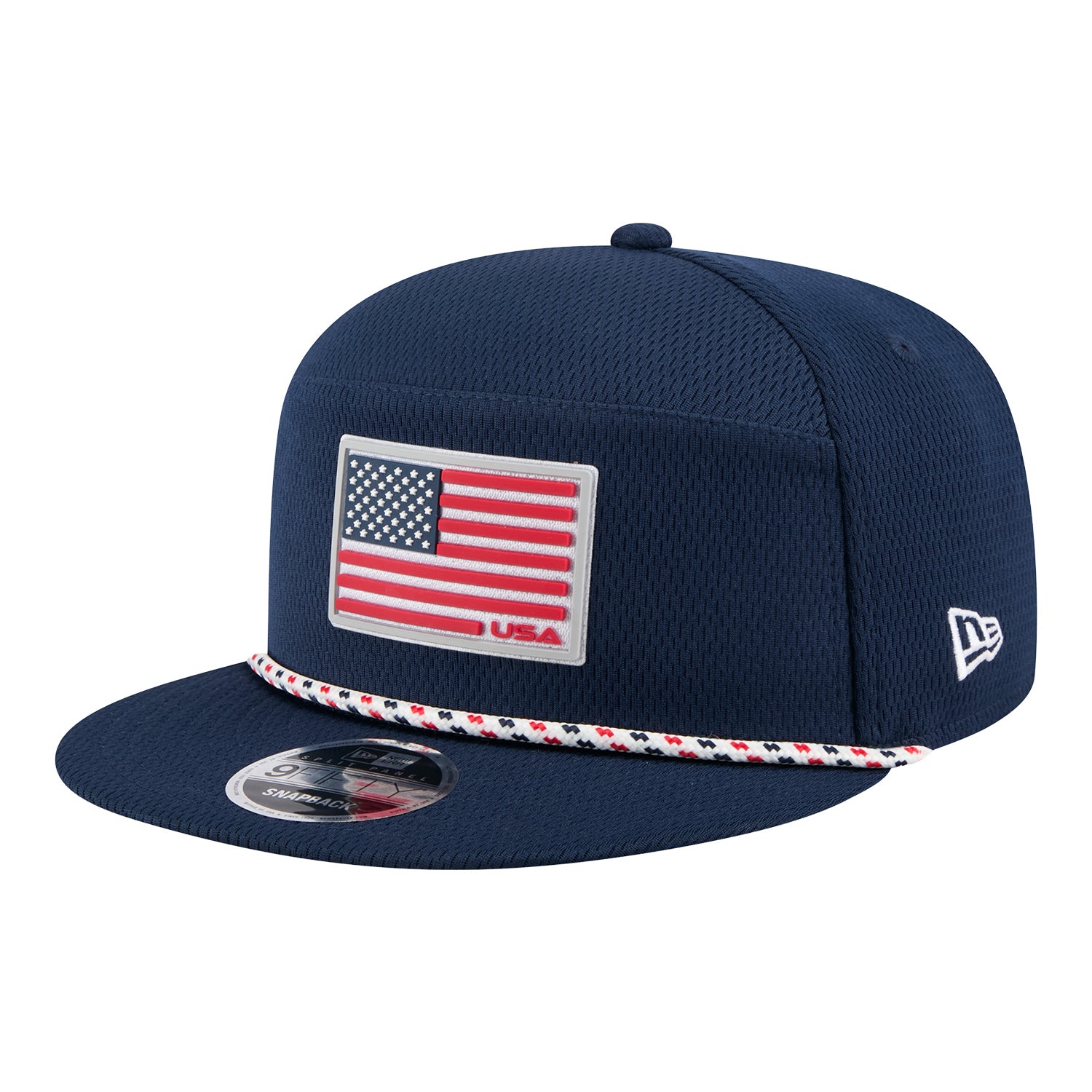New Era 2025 Ryder Cup Team 9Fifty Split Panel in Navy - Angled Front Left View
