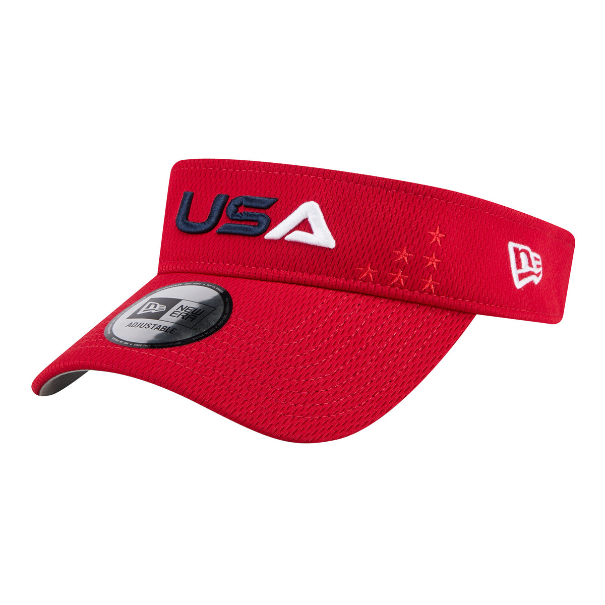 New Era 2025 Ryder Cup Team Visor in Red - Angled Front Left View