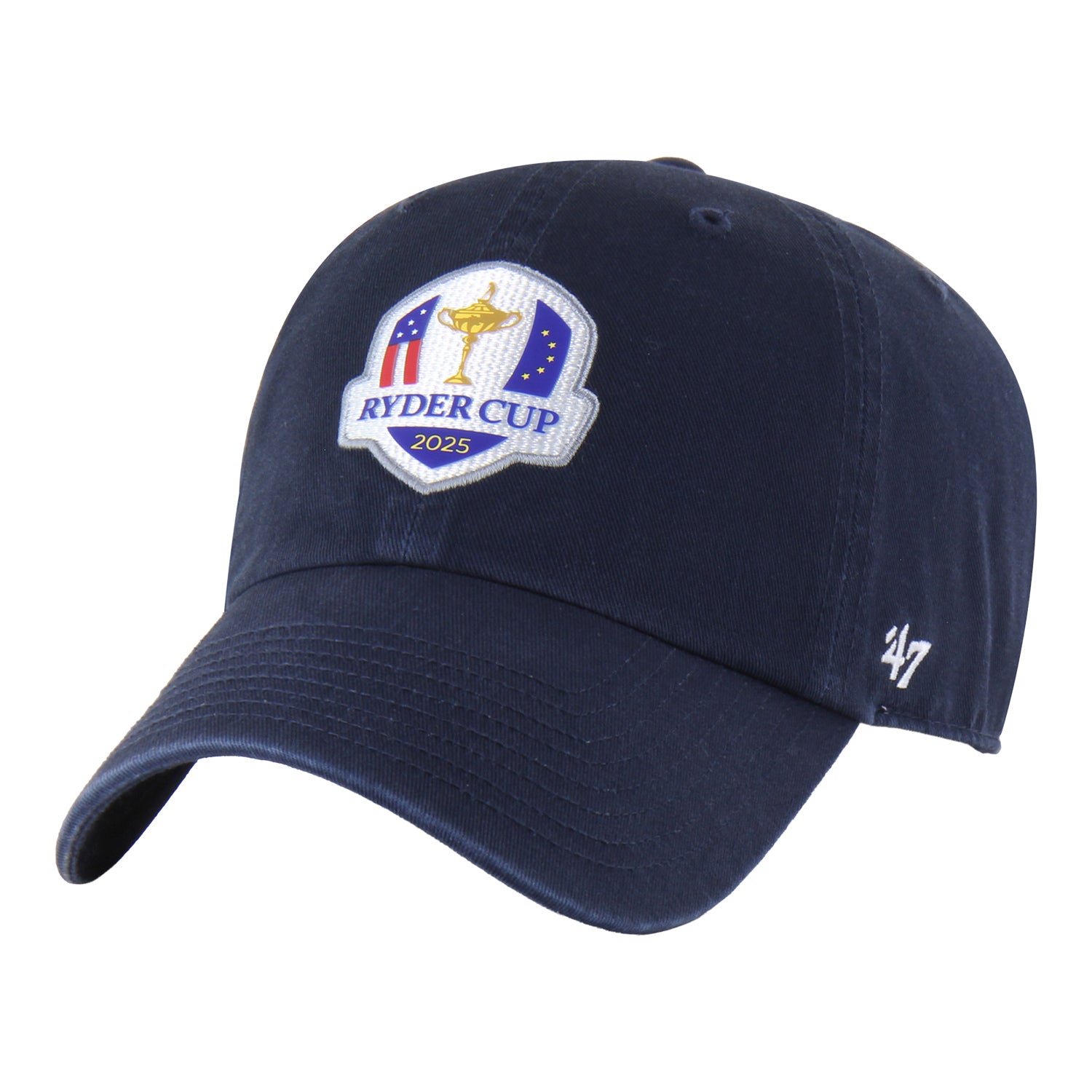 '47 Brand 2025 Ryder Cup Clean Up Hat in Navy - Angled Front Right View