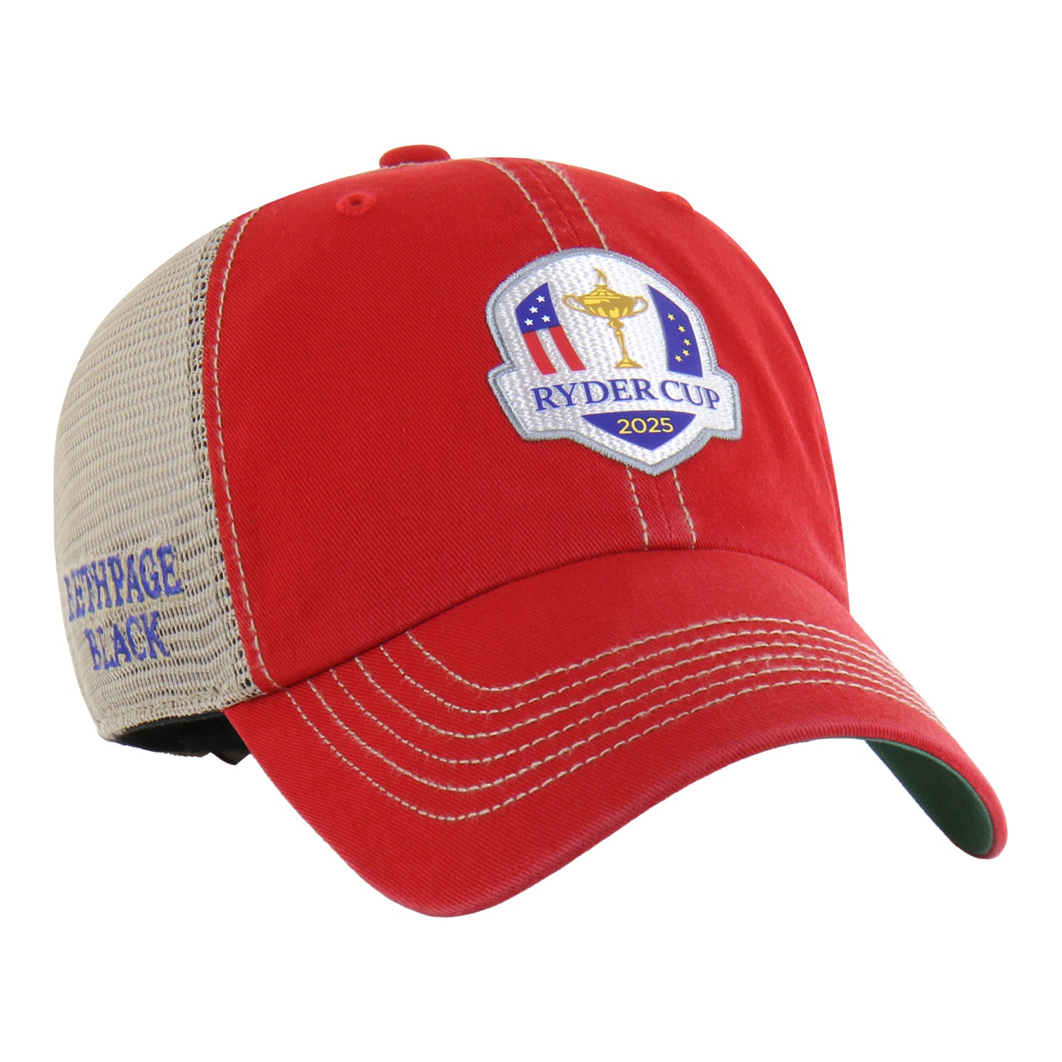 '47 Brand 2025 Ryder Cup Trawler Clean Up Trucker Hat in Red - Angled Front Right View