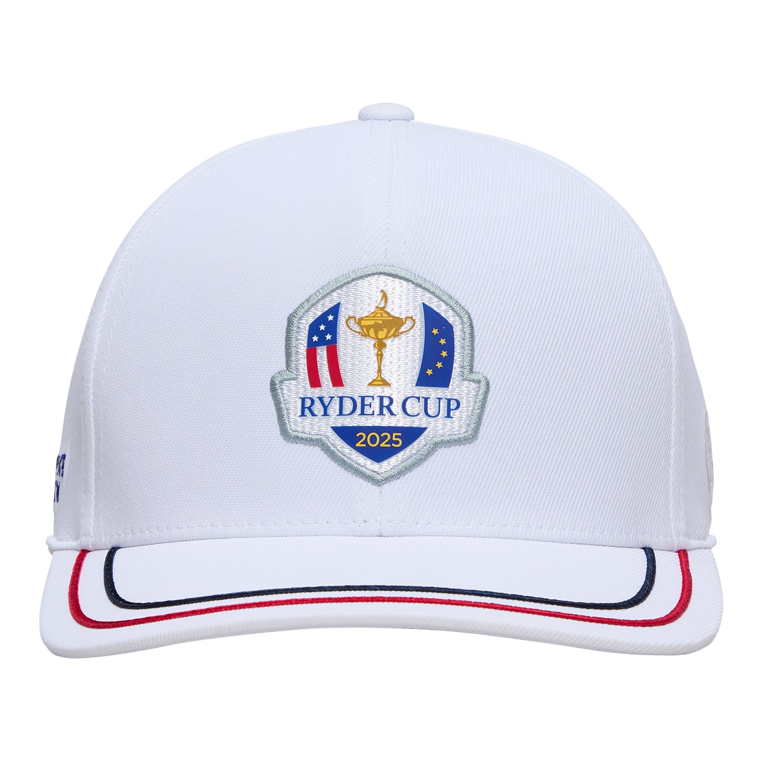 GFORE 2025 Ryder Cup Stretch Twill with Bill Trim Hat in Snow - Angled Front Left View
