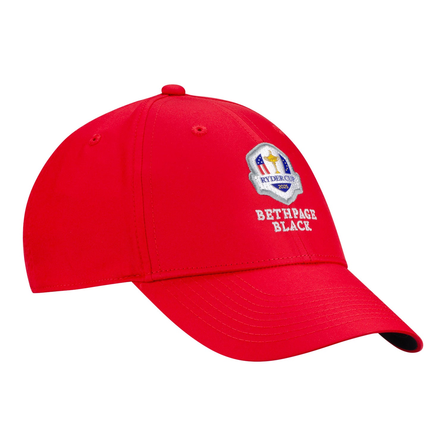 Nike 2025 Ryder Cup Performance Club Hat in Red - Angled Front Left View