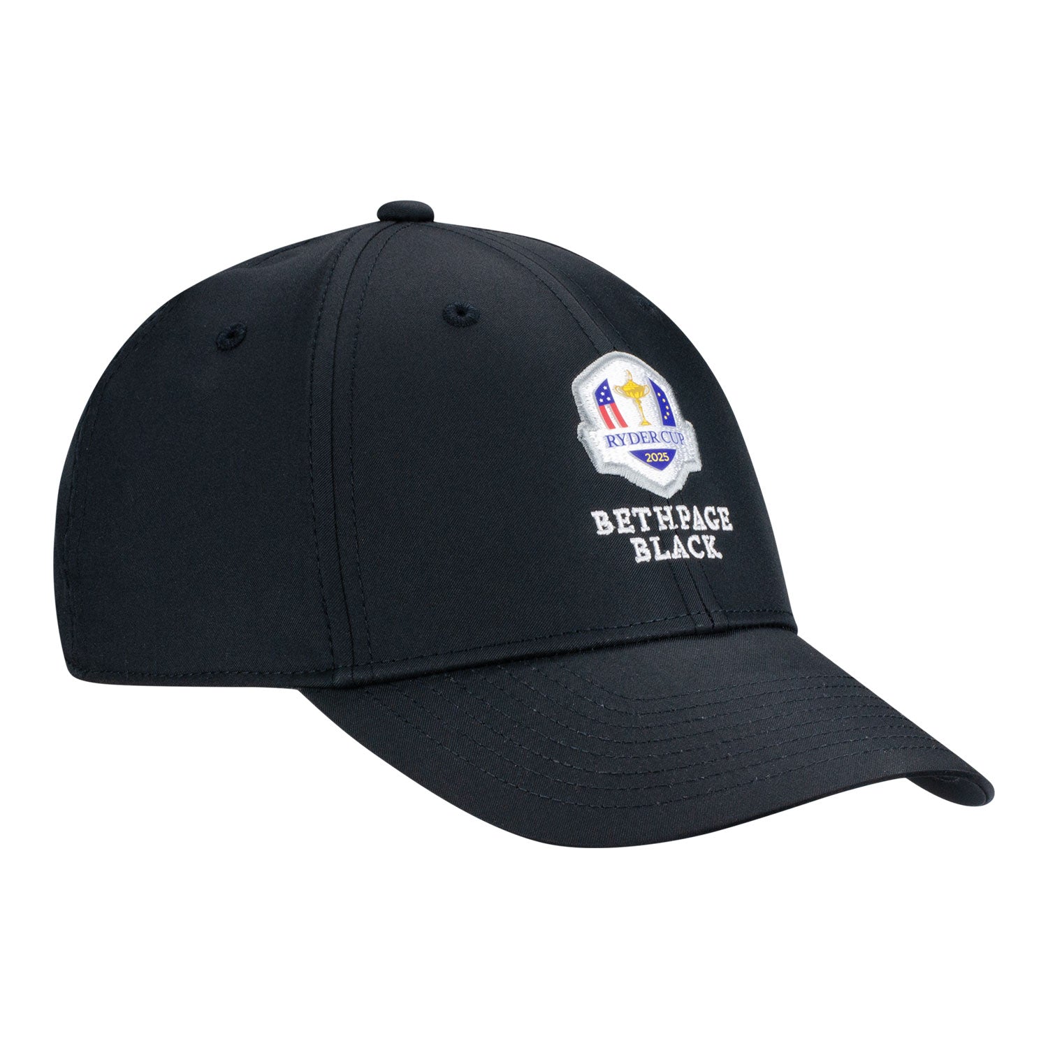 Nike 2025 Ryder Cup Performance Club Hat in Black - Angled Front Left View
