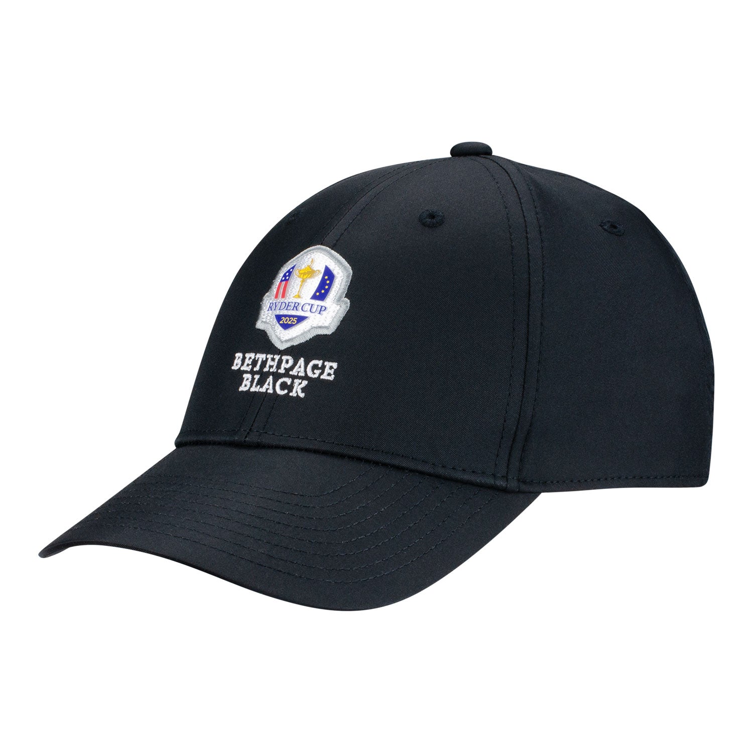 Nike 2025 Ryder Cup Performance Club Hat in Black - Angled Front Left View
