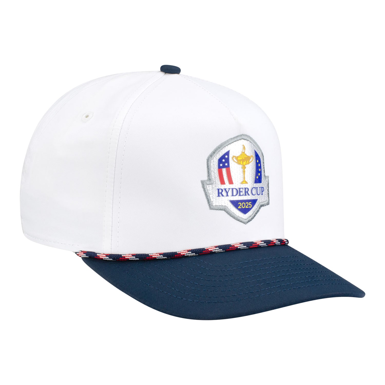 Imperial 2025 Ryder Cup Logo Two Tone Rope Hat in White and Navy - Angled Front Left View