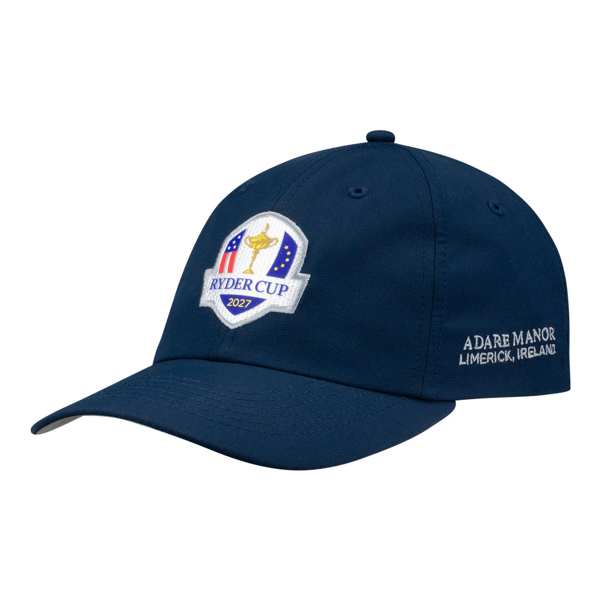 Imperial 2027 Ryder Cup Original Performance Hat in True Navy - Angled Front Left View