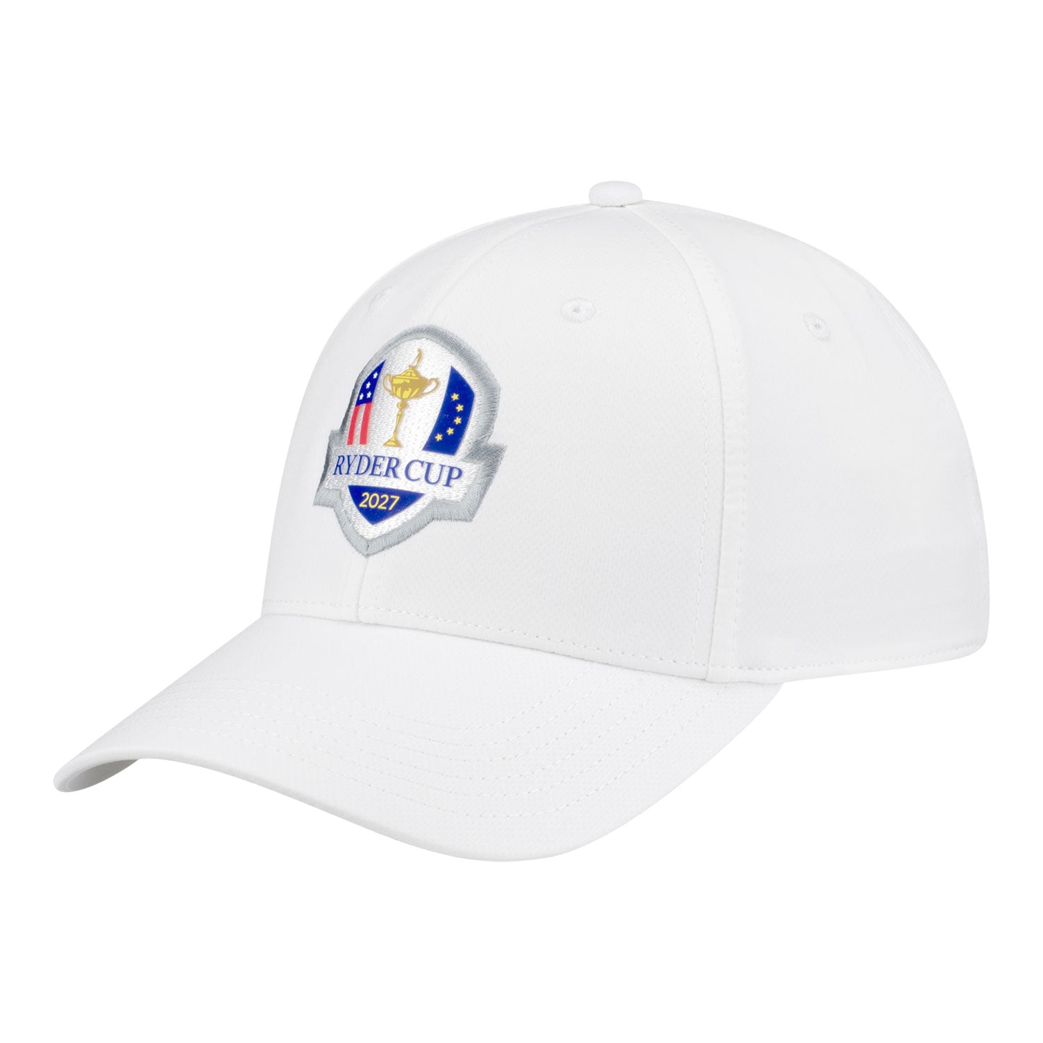 Ahead 2027 Ryder Cup Stratus Performance Hat in White - Angled Front Right View