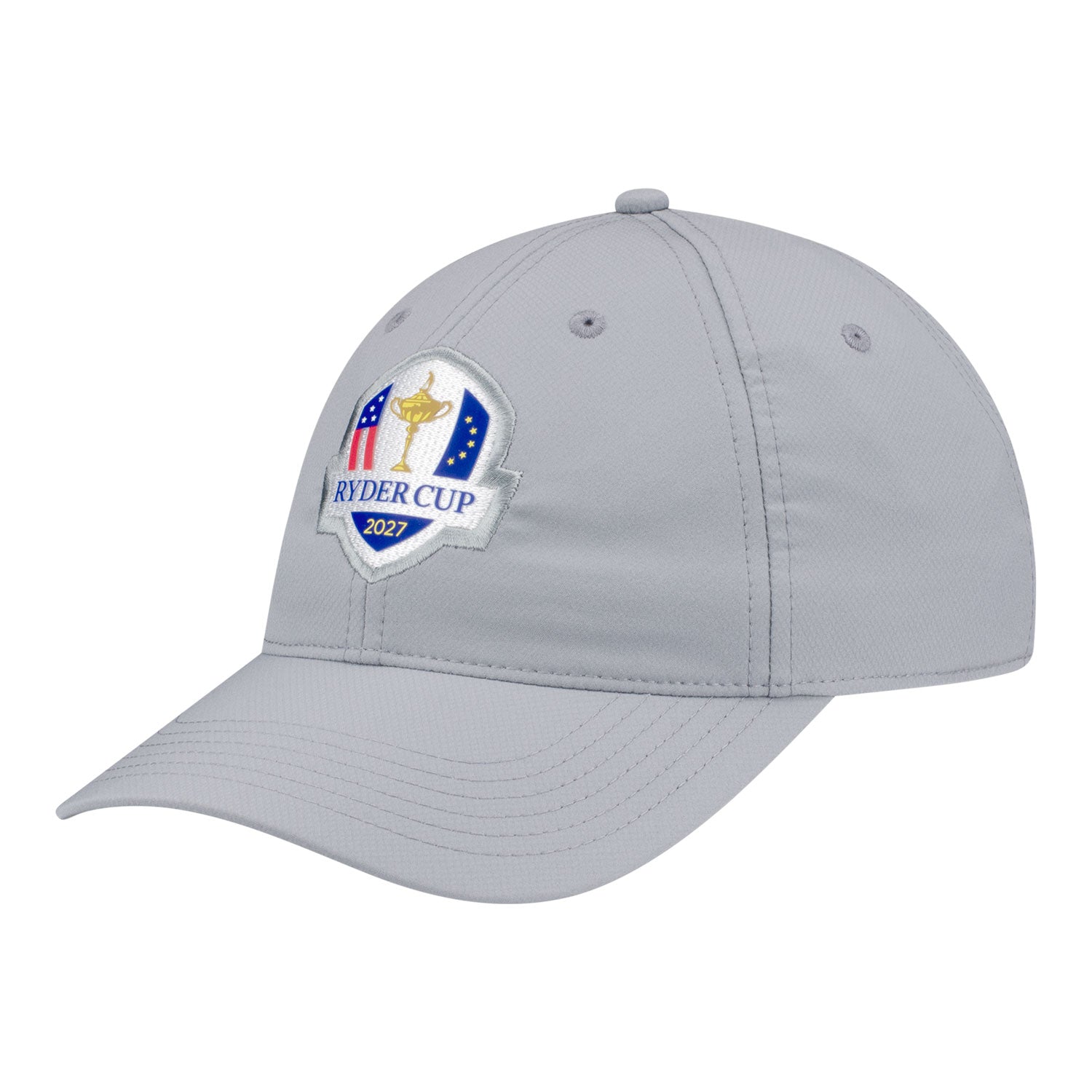 Ahead 2027 Ryder Cup Frio Performance Hat in Light Grey - Angled Front Right View