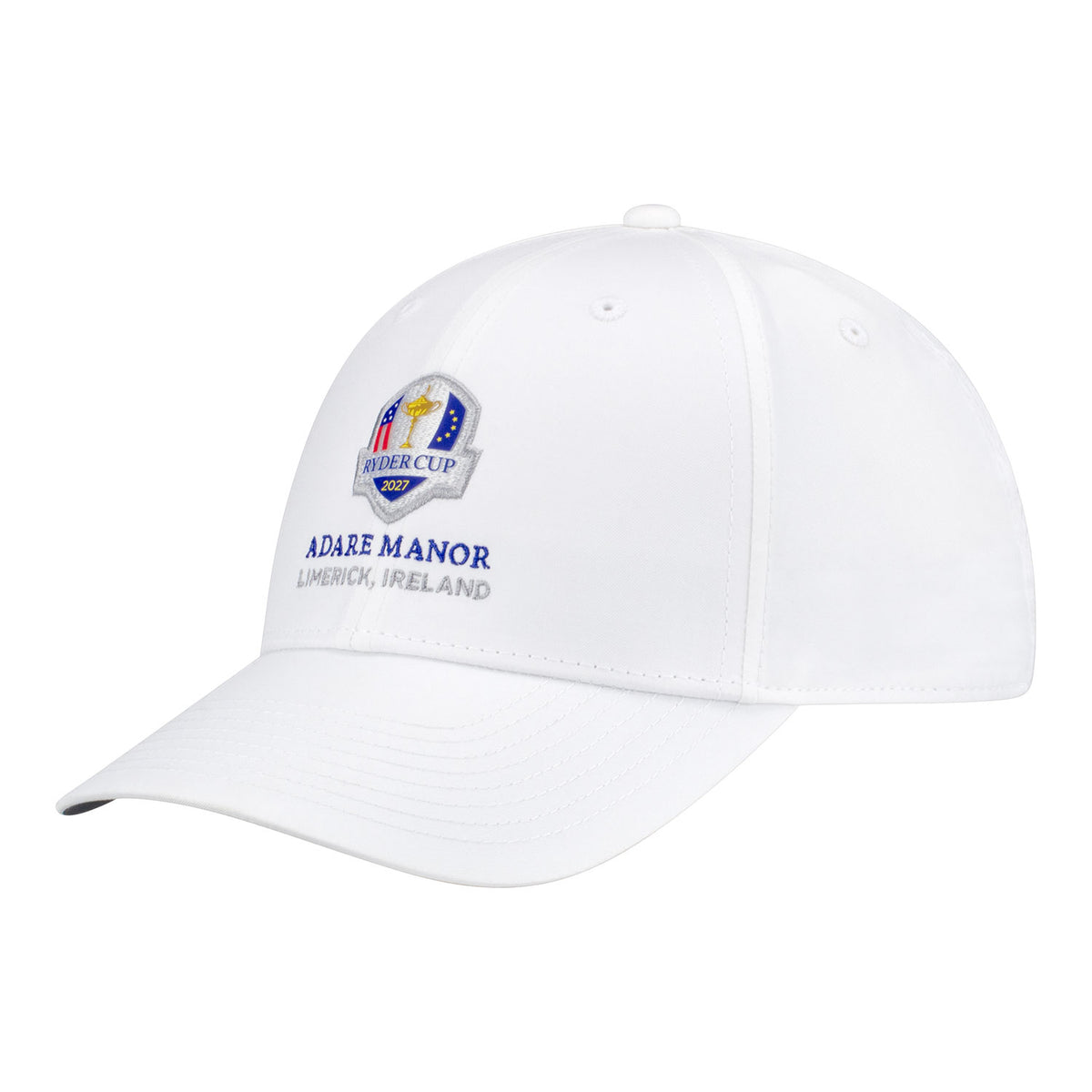 Nike 2027 Ryder Cup Club Cap in White - Angled Front Left View
