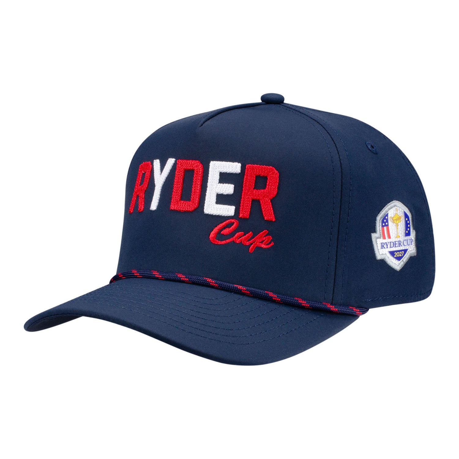 Imperial 2027 Ryder Cup Wrightson Rope Hat in Navy and Red - Front Left