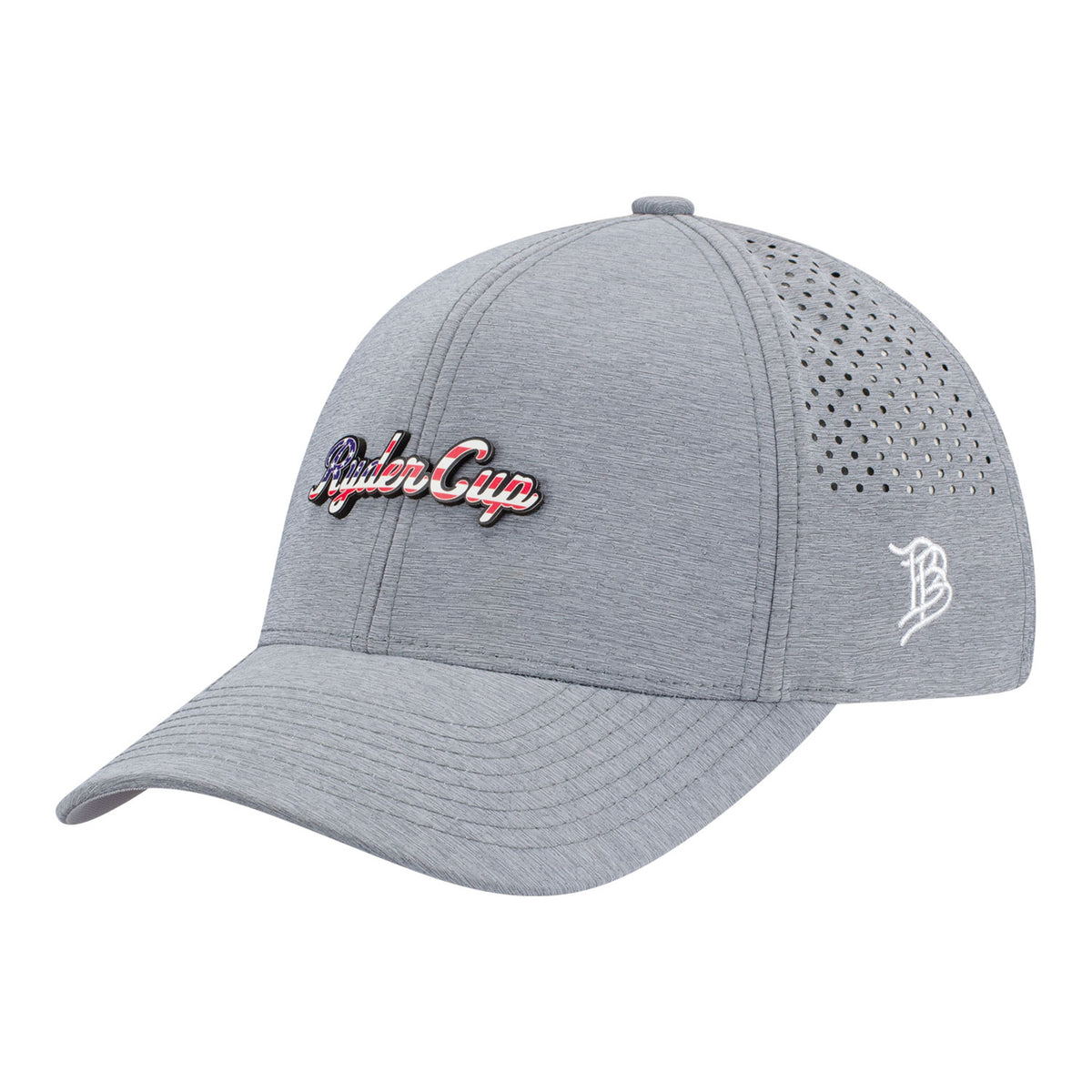 Branded Bills 2027 Ryder Cup 500 Curved Performance Hat in Heather Grey - Front Left