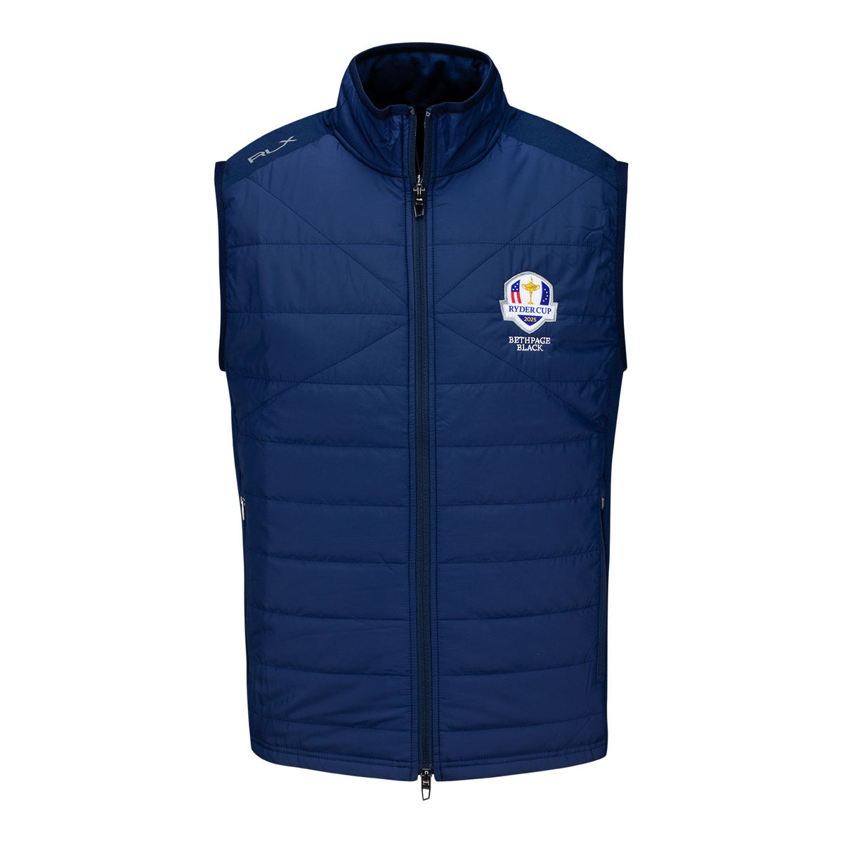 Ralph Lauren 2025 Ryder Cup Performance Wool Full Zip Vest in Refined Navy - Front View