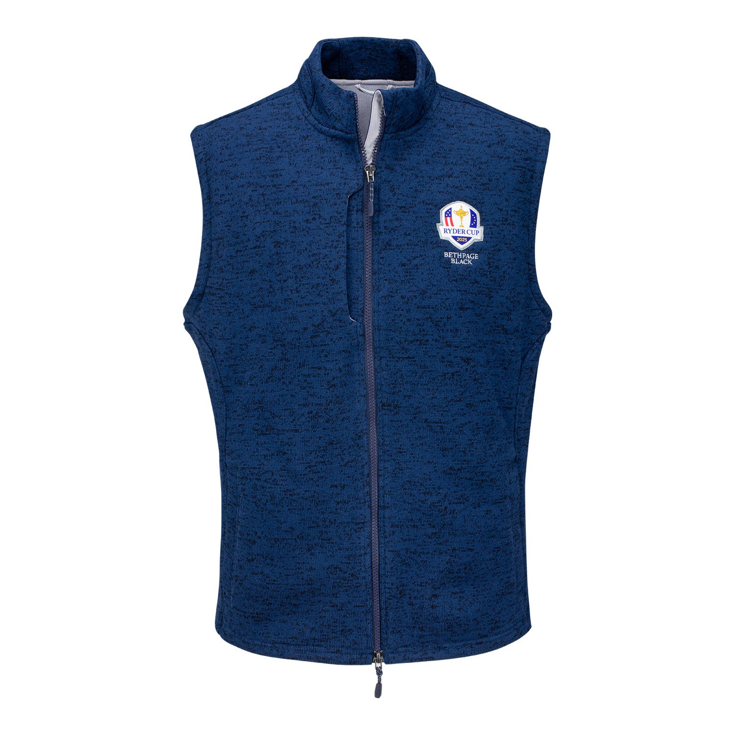 Johnnie-O 2025 Ryder Cup Denalis Fleece Lined Vest in Navy - Front View