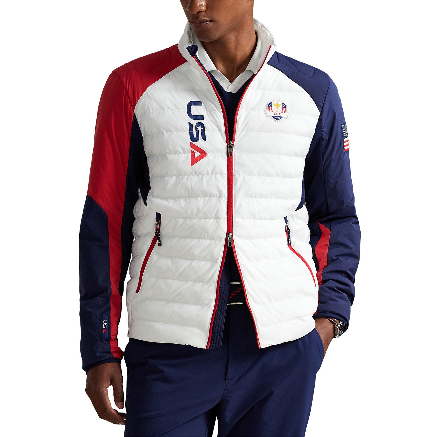 Ralph Lauren 2025 Ryder Cup Jacket in Ceramic White Multi - Front View