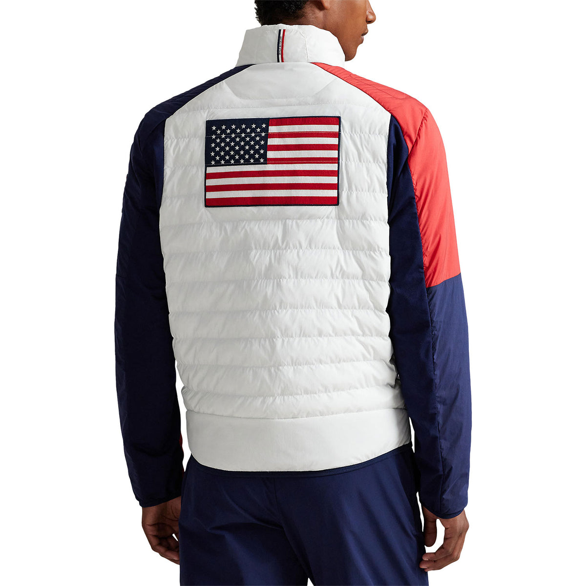 Ralph Lauren 2025 Ryder Cup Jacket in Ceramic White Multi - Modeled Back View