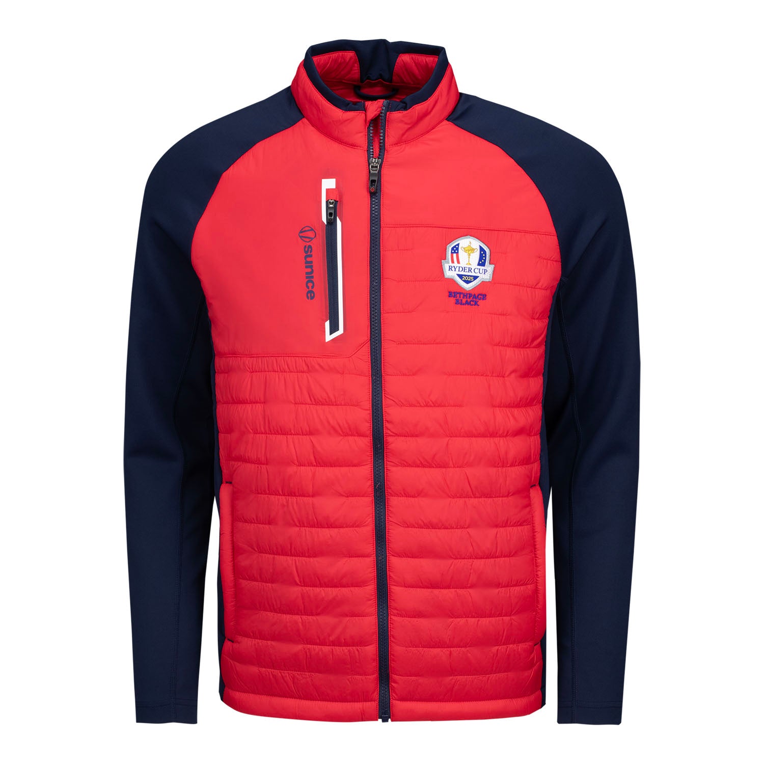Sunice 2025 Ryder Cup Hamilton Full Zip Jacket in Scarlet Flame - Front View