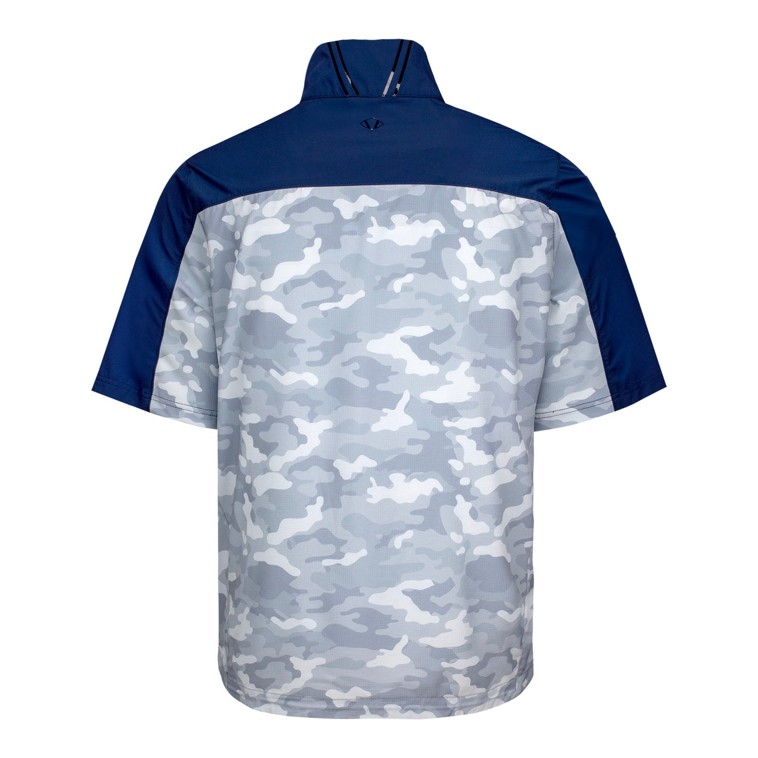Sunice 2025 Ryder Cup Glenn Short Sleeve Quarter Zip Windbreaker in Magnesium Camo - Front View