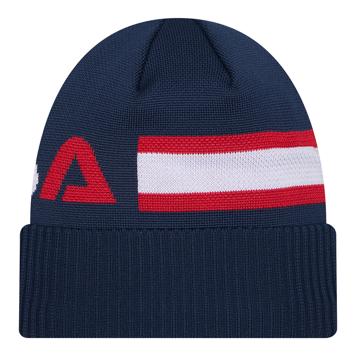 New Era 2025 Ryder Cup Team Beanie in Navy and Red - Back View