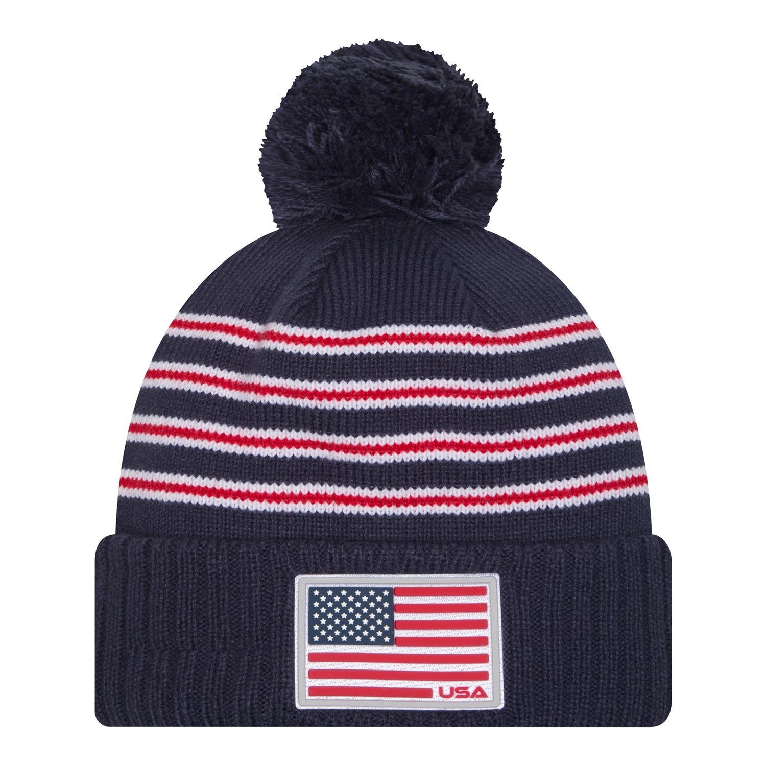 New Era 2025 Ryder Cup Team Pom Beanie in Navy - Front View