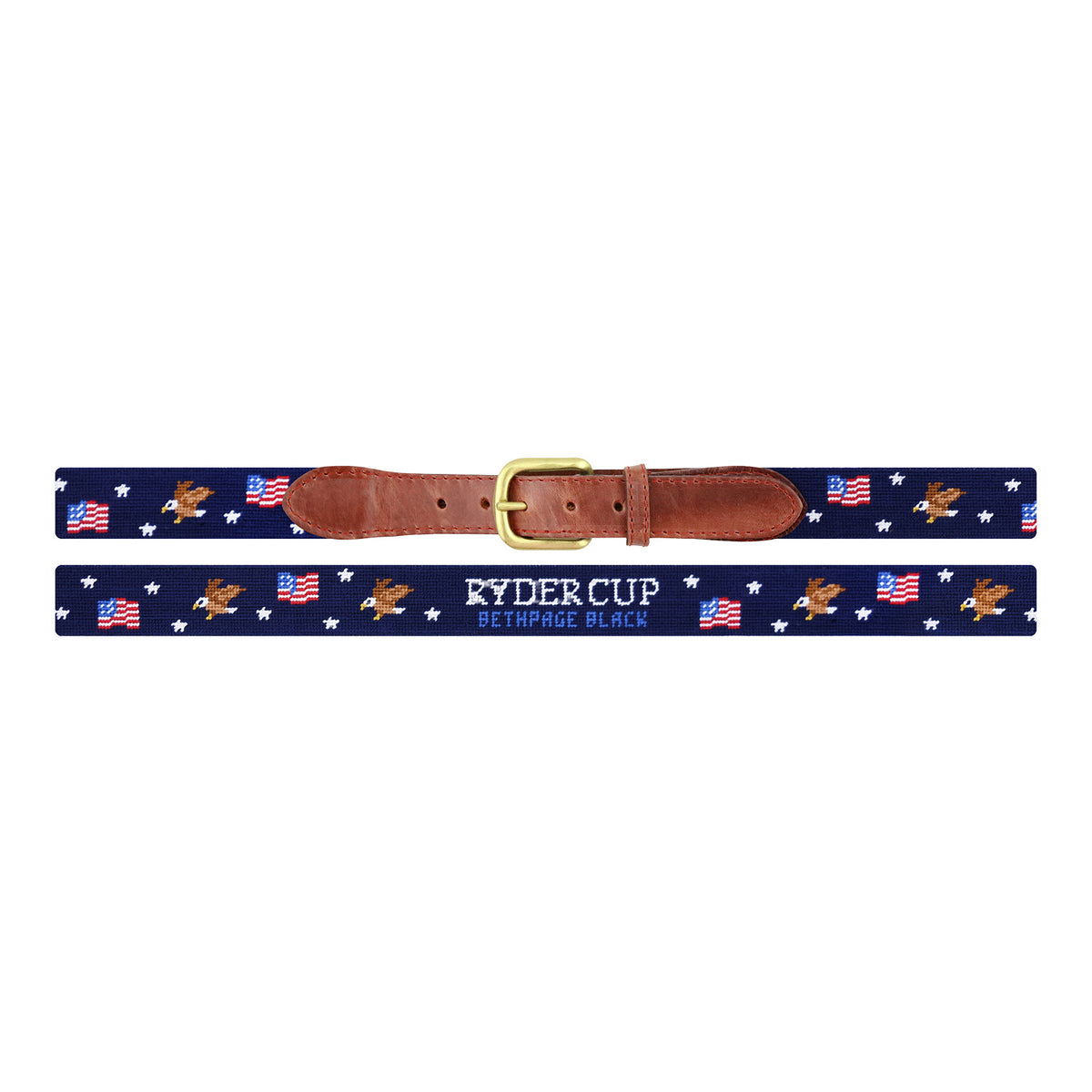 Smathers &amp; Branson 2025 Ryder Cup Stitched Belt - Full Design View