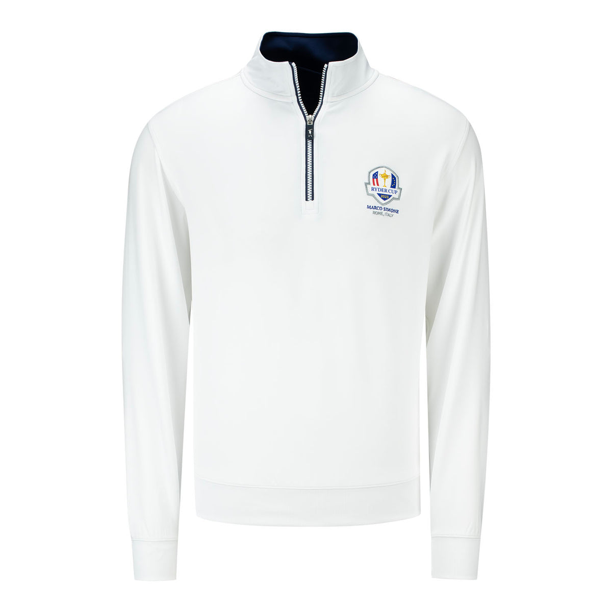 Fairway &amp; Greene 2023 Ryder Cup Caves 1/4 Zip Pullover in White- Front View