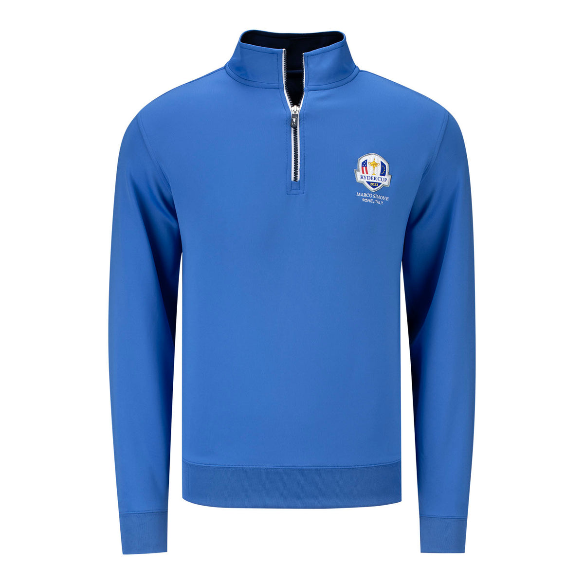 Fairway &amp; Greene 2023 Ryder Cup Caves 1/4 Zip Pullover in Baltic- Front View