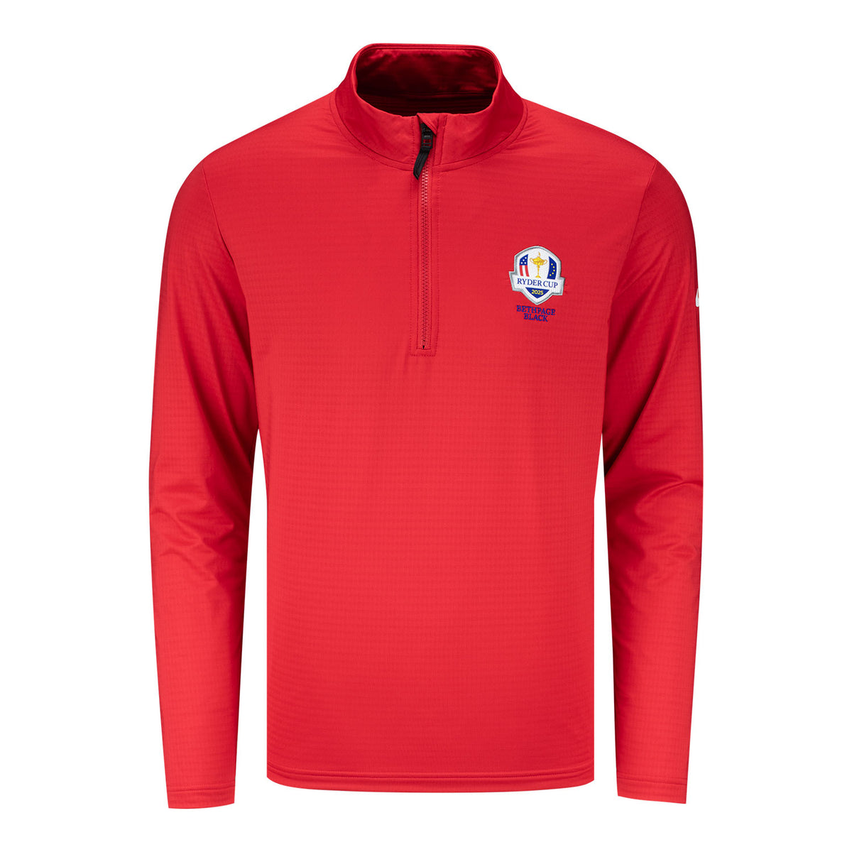 Nike 2025 Ryder Cup Victory Half Zip in University Red - Front View