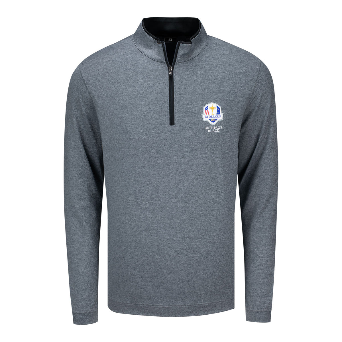 FootJoy 2025 Ryder Cup Performance Quarter Zip in Charcoal Heather - Front View