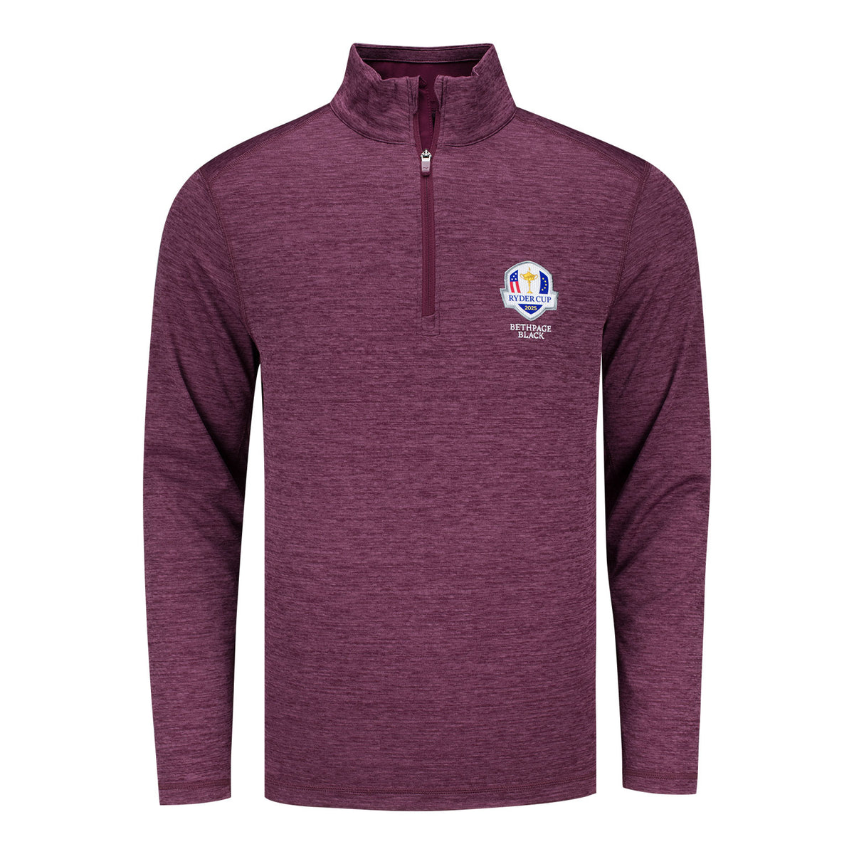 Vineyard Vines 2025 Ryder Cup Sankaty Quarter Zip in Burgundy - Front View