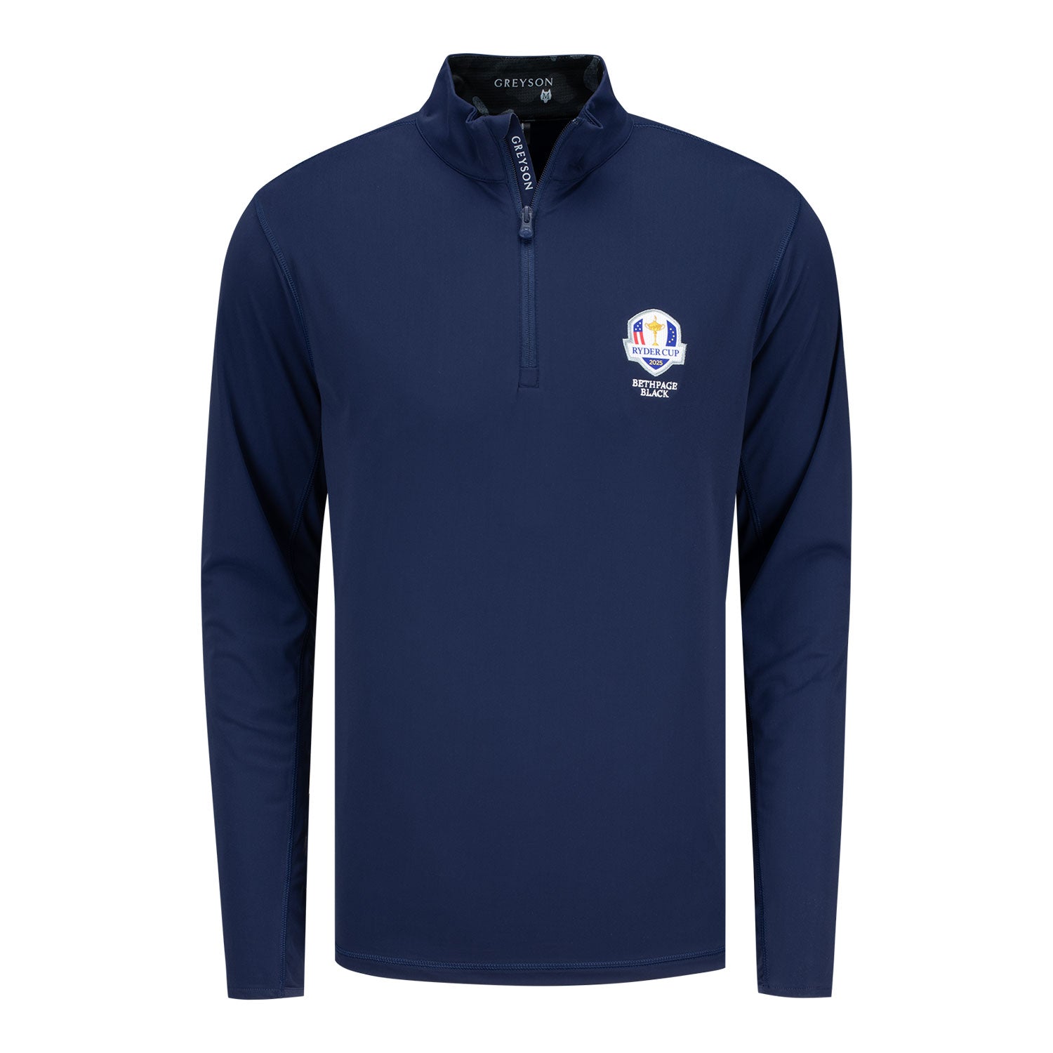 Greyson 2025 Ryder Cup Tate Quarter Zip in Maltese Blue - Front View