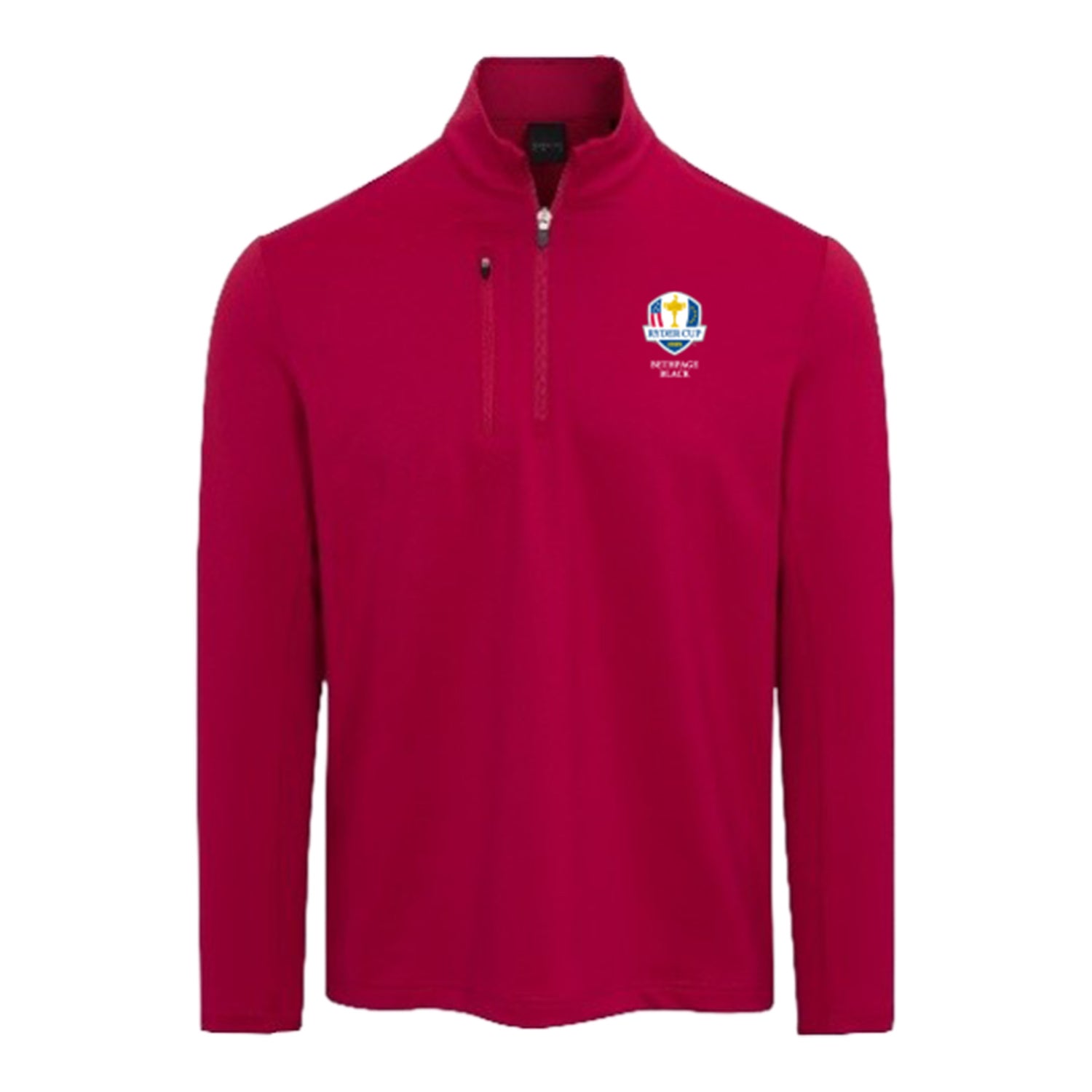 Dunning 2025 Ryder Cup Quest Burren Tech Quarter Zip in Cherry Wine - Front View