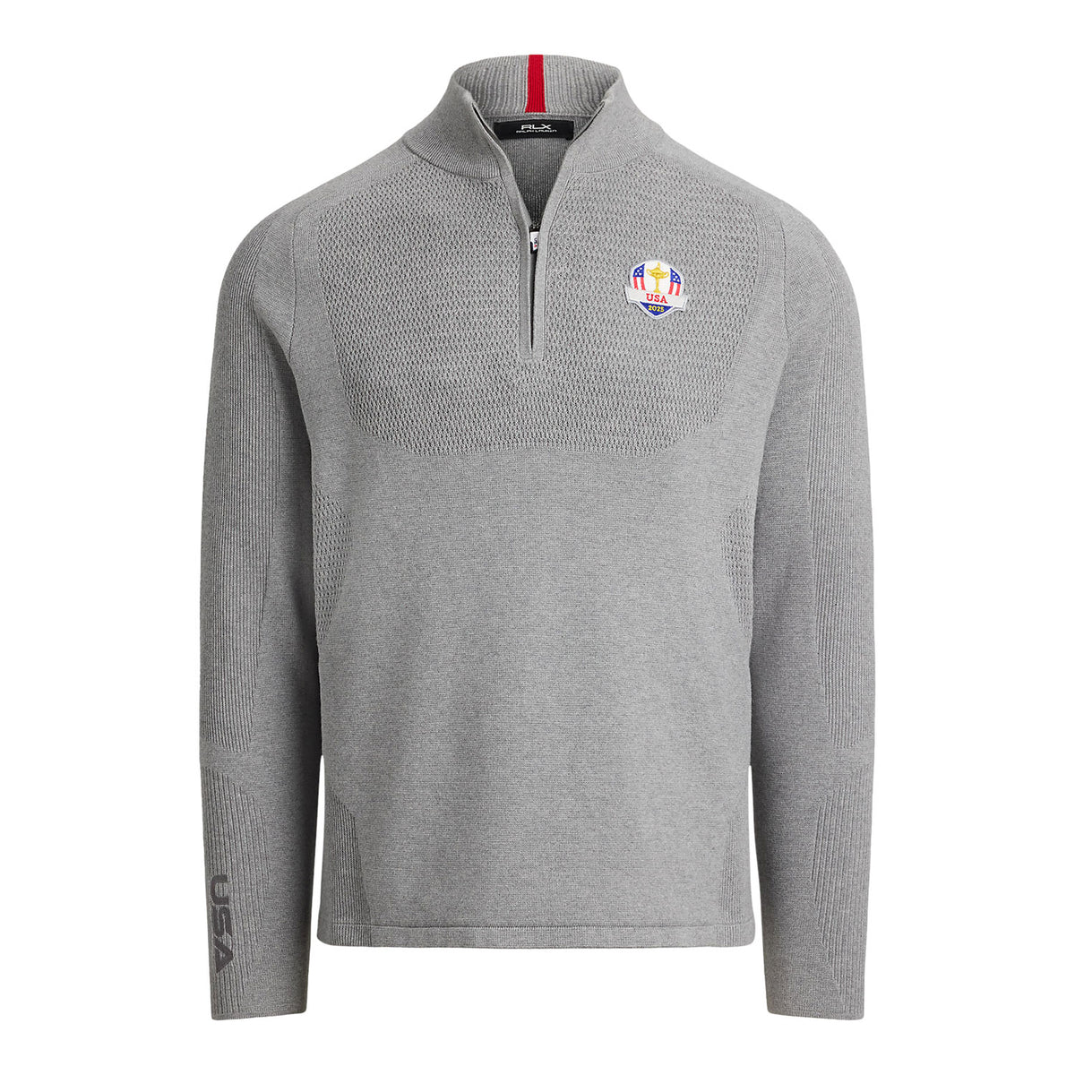 Ralph Lauren 2025 Ryder Cup Performance Sweater in Andover Heather - Front View