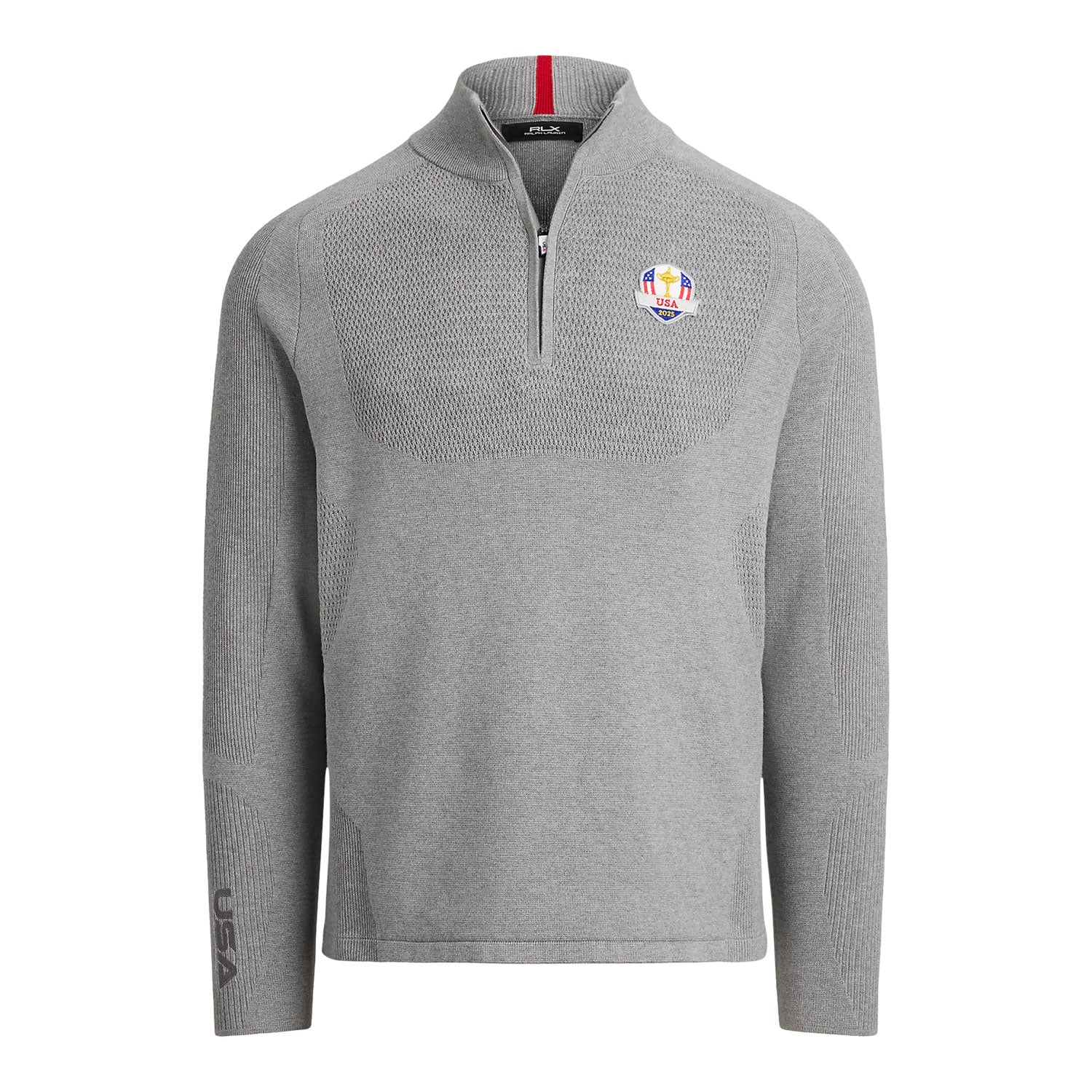 Ralph Lauren 2025 Ryder Cup Performance Sweater in Andover Heather - Front View