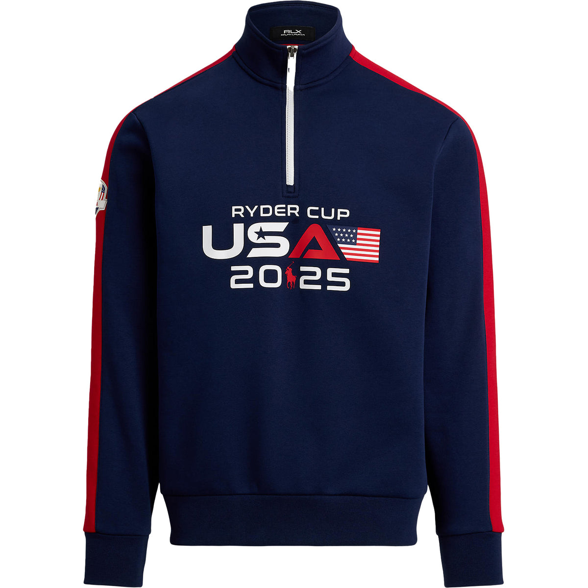Ralph Lauren 2025 Ryder Cup Fleece Pullover in Refined Navy Multi - Front View