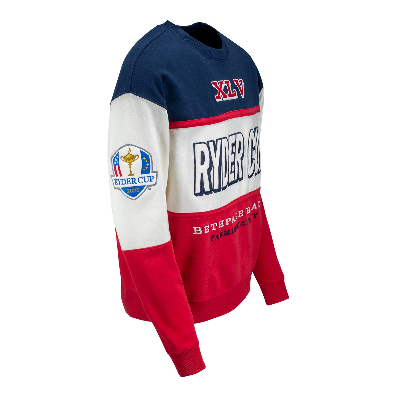 '47 Brand 2025 Ryder Cup Breeze Maximalist Crew in Red, White, and Blue - Front View