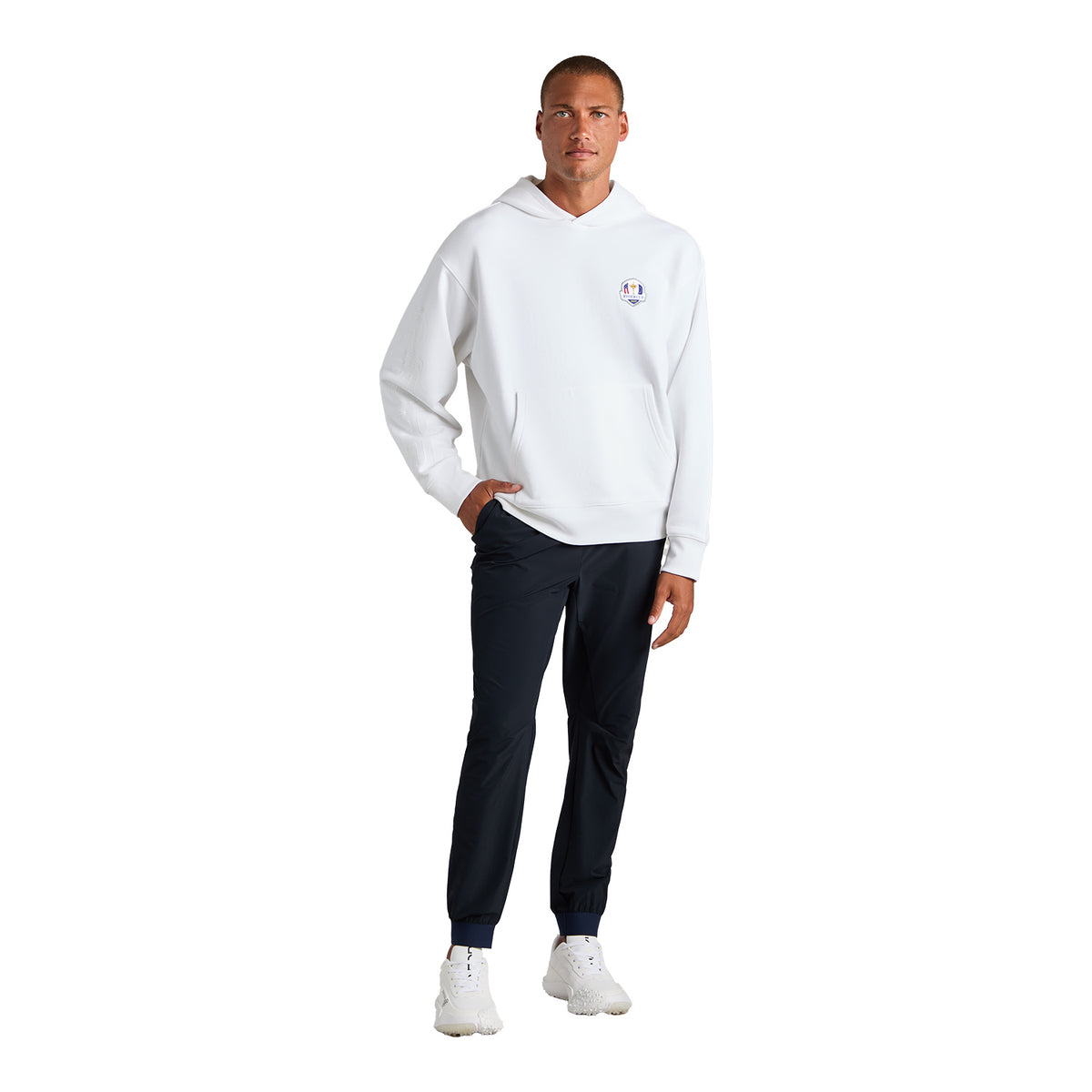 GFORE 2025 Ryder Cup French Terry Hoodie in Snow - Modeled Male Front View