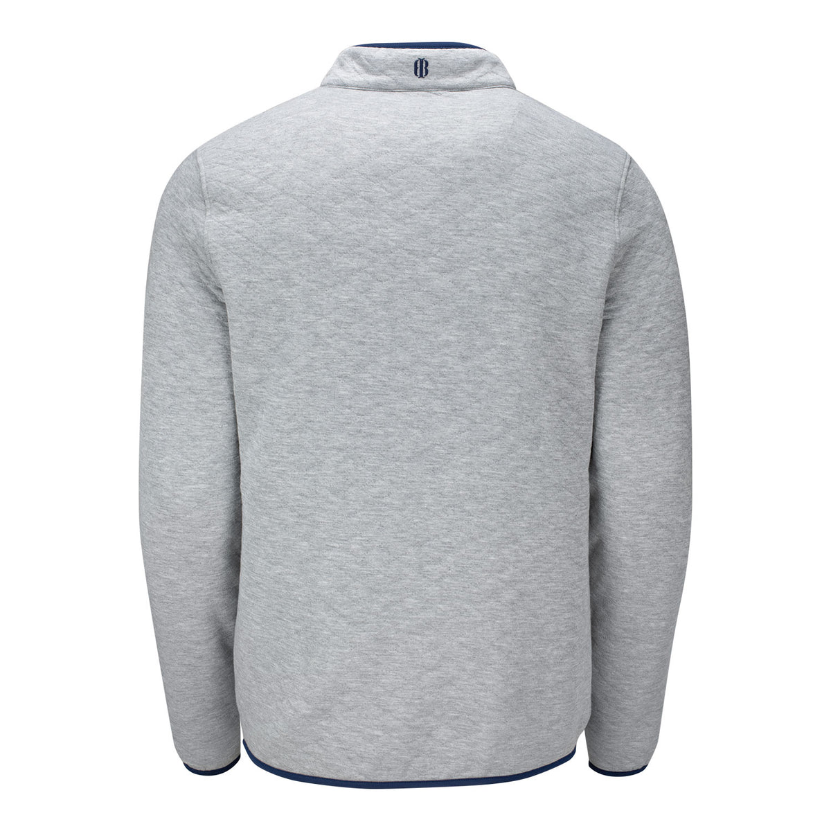 Holderness &amp; Bourne 2025 Ryder Cup Sullivan Quilted Quarter Snap in Heathered Grey and Navy - Back View