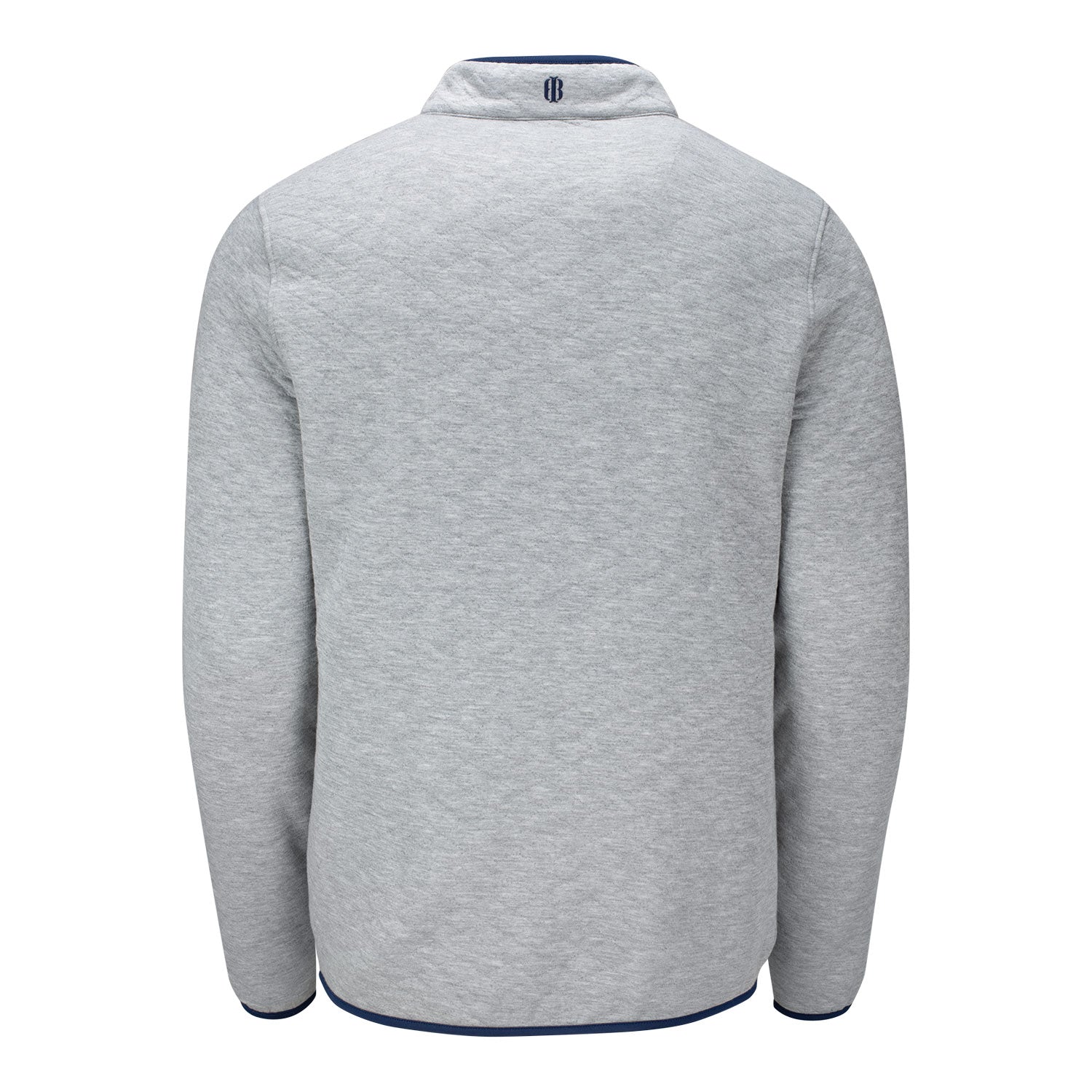 Holderness & Bourne 2025 Ryder Cup Sullivan Quilted Quarter Snap in Heathered Grey and Navy - Front View