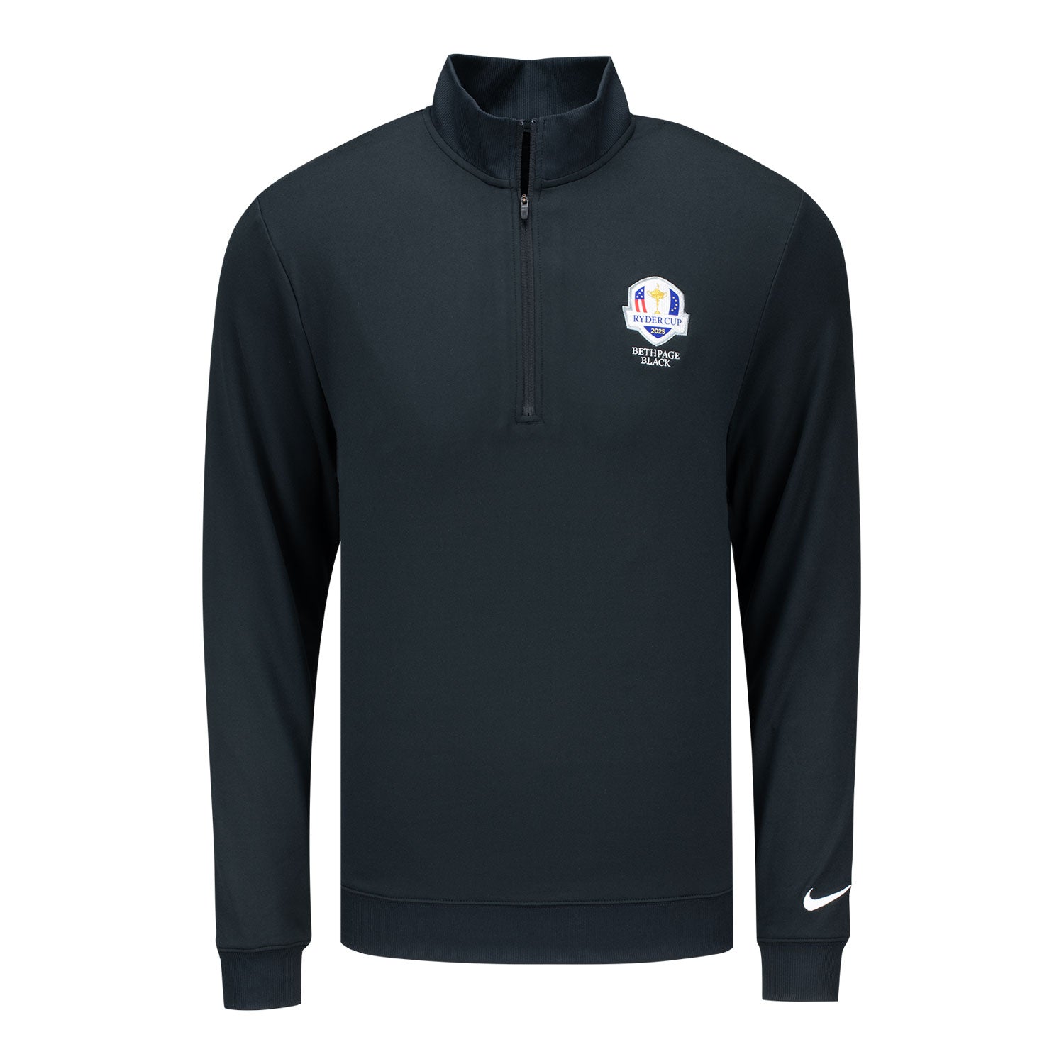 Nike 2025 Ryder Cup Tour Quarter Zip in Black - Front View