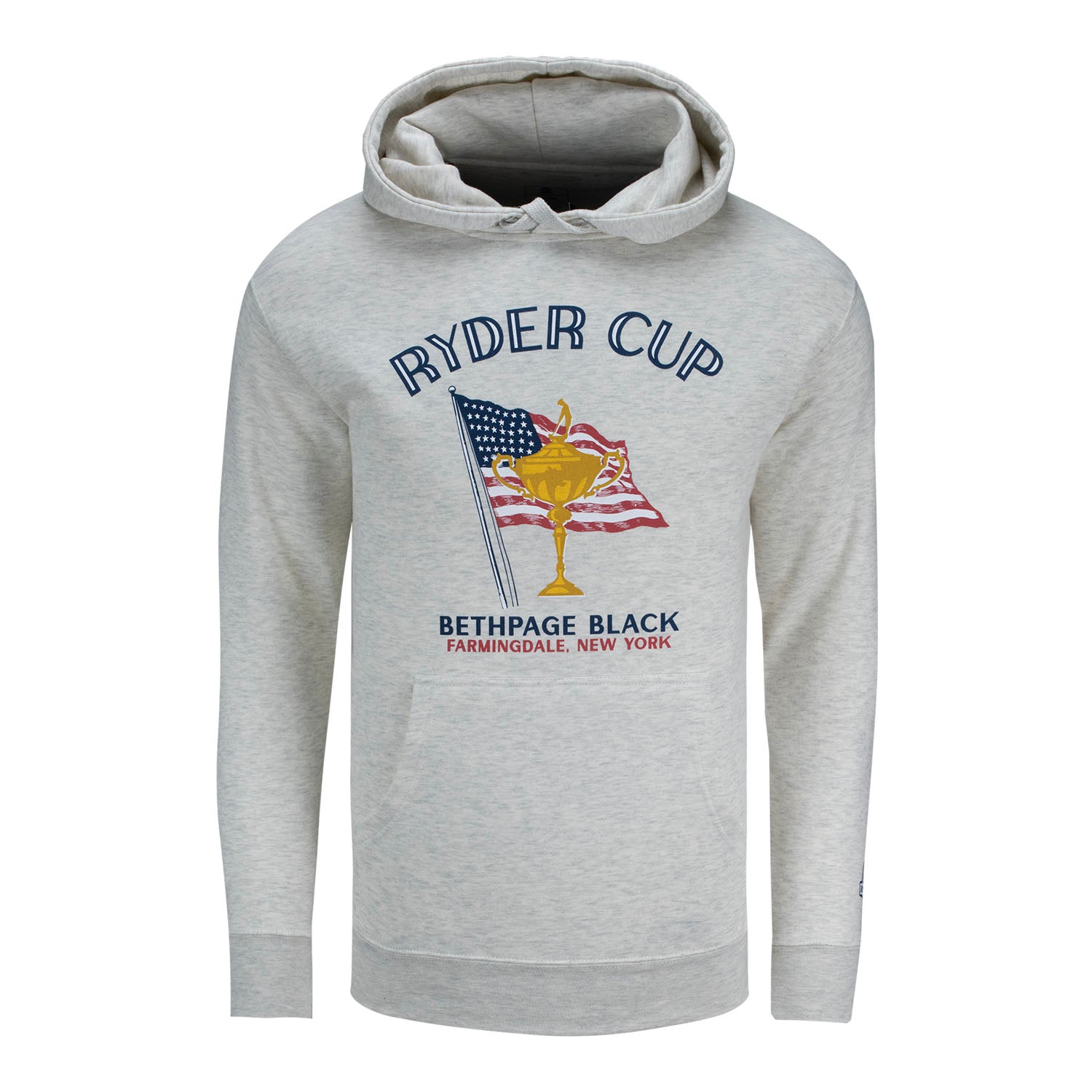 Ahead 2025 Ryder Cup American Flag and Trophy Hoodie in Oatmeal - Front View