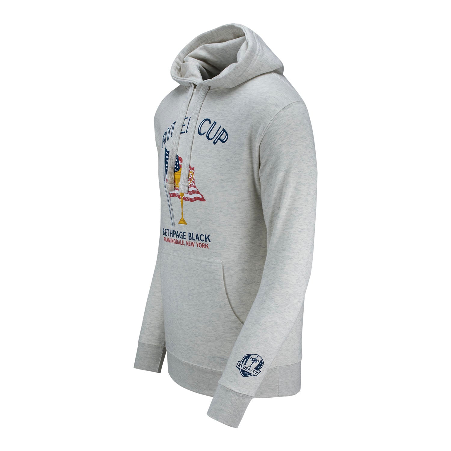Ahead 2025 Ryder Cup American Flag and Trophy Hoodie in Oatmeal - Front View