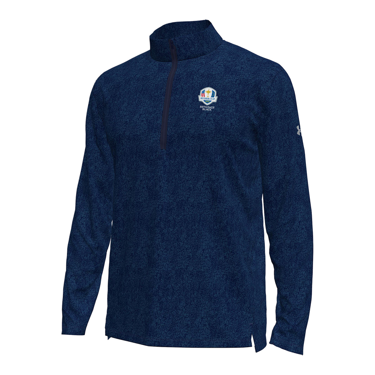 Under Armour 2025 Ryder Cup Pixelate Quarter Zip in Navy Novelty - Front View