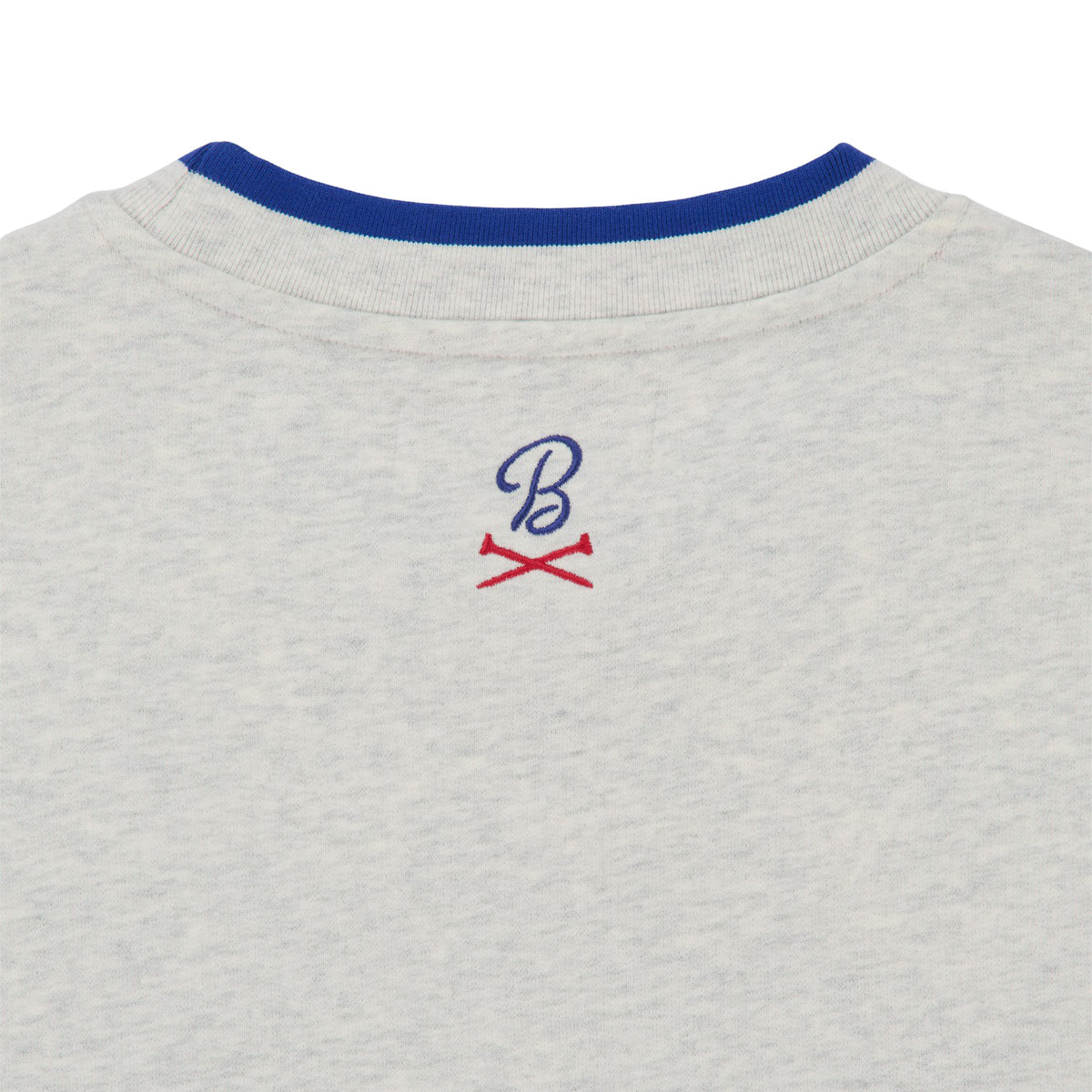 Barstool 2025 Ryder Cup Trophy &amp; Flags Crewneck Sweatshirt in Cool Grey - Back Logo Close Up